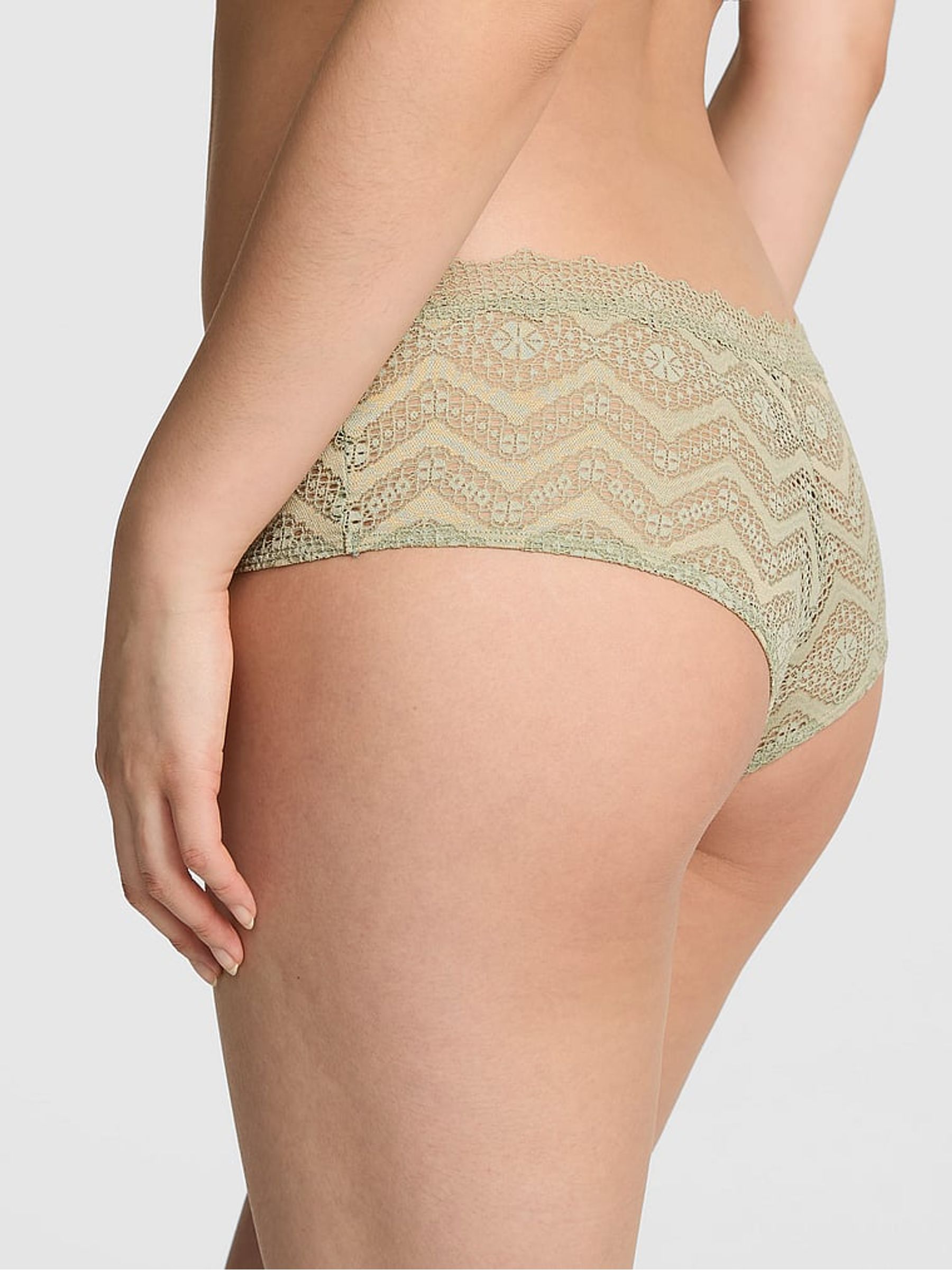 Slate Green Cheeky Crochet Lace Knickers - Image 2 of 2 Slate Green Cheeky Crochet Lace Knickers - Image 2 of 2