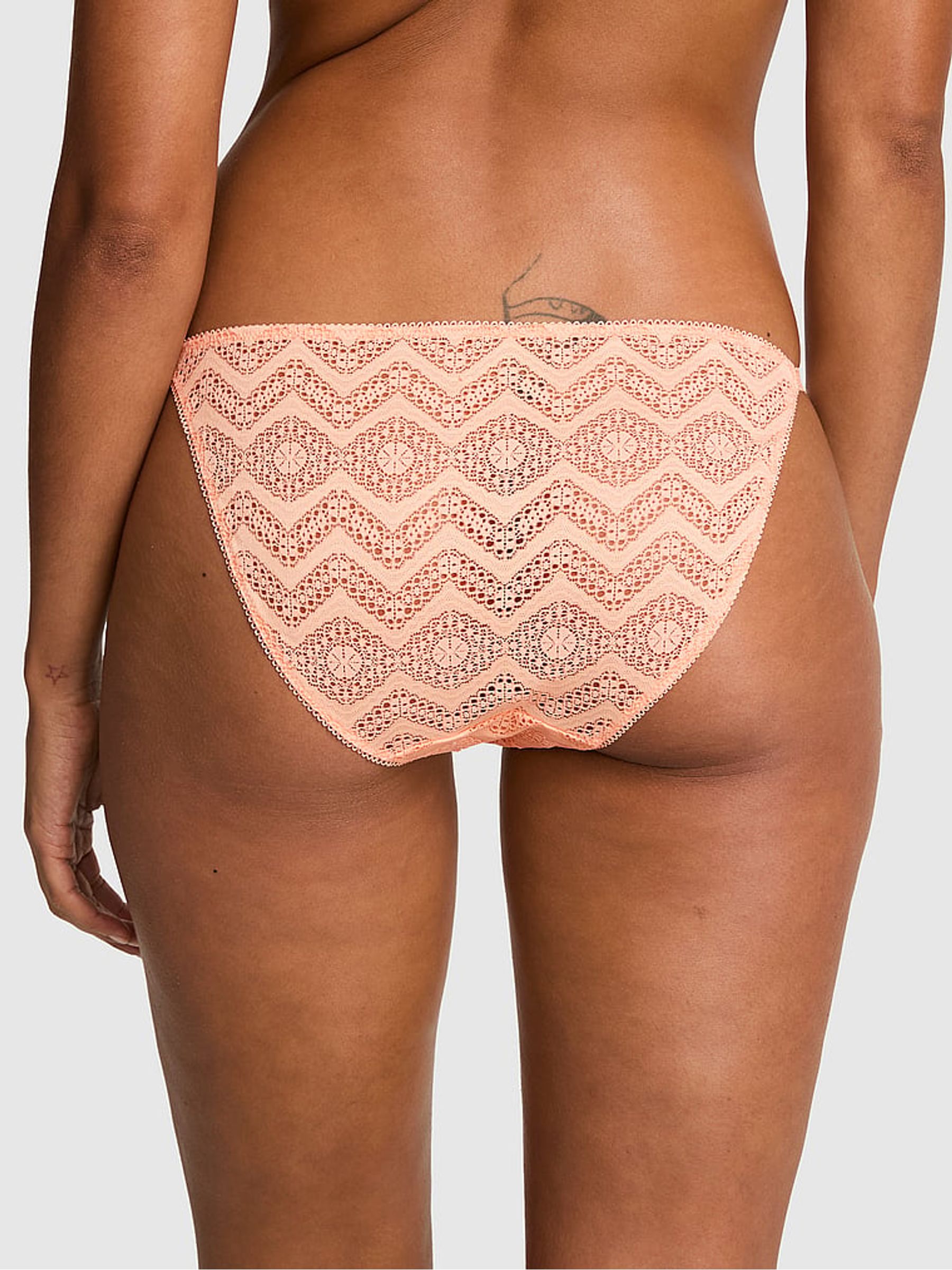 Peach Tree Orange String Bikini Crochet Lace Knickers - Image 2 of 2