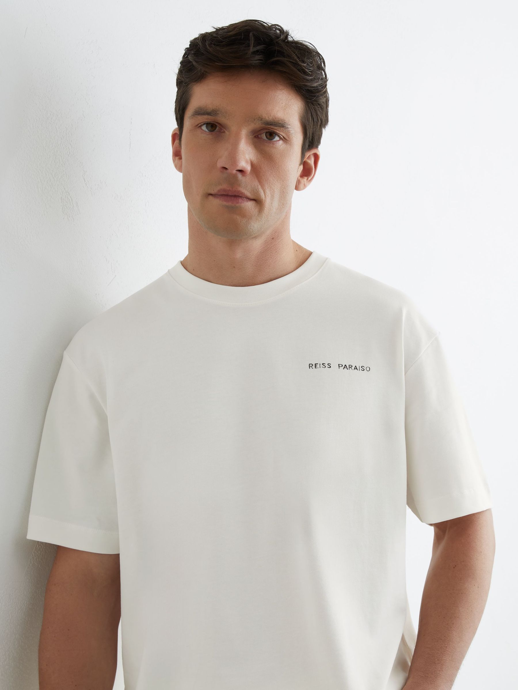 Cotton Palm-Print Relaxed-Fit T-Shirt in White - Image 3 of 7
