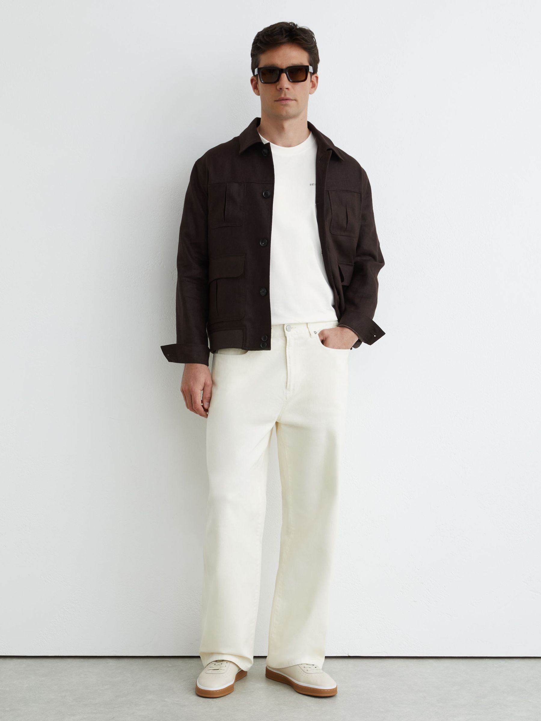 Cotton Palm-Print Relaxed-Fit T-Shirt in White - Image 4 of 7