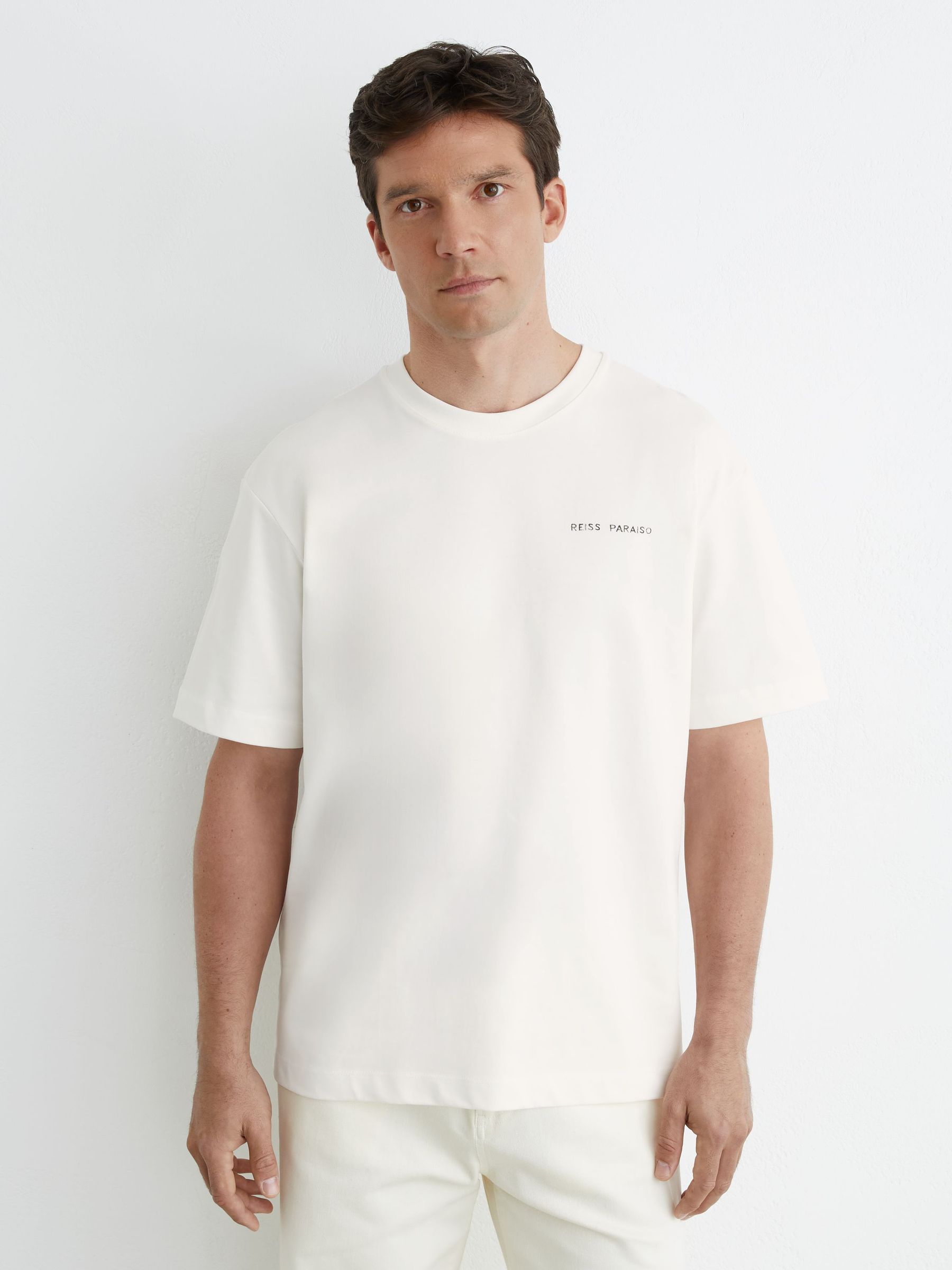 Cotton Palm-Print Relaxed-Fit T-Shirt in White - Image 5 of 7