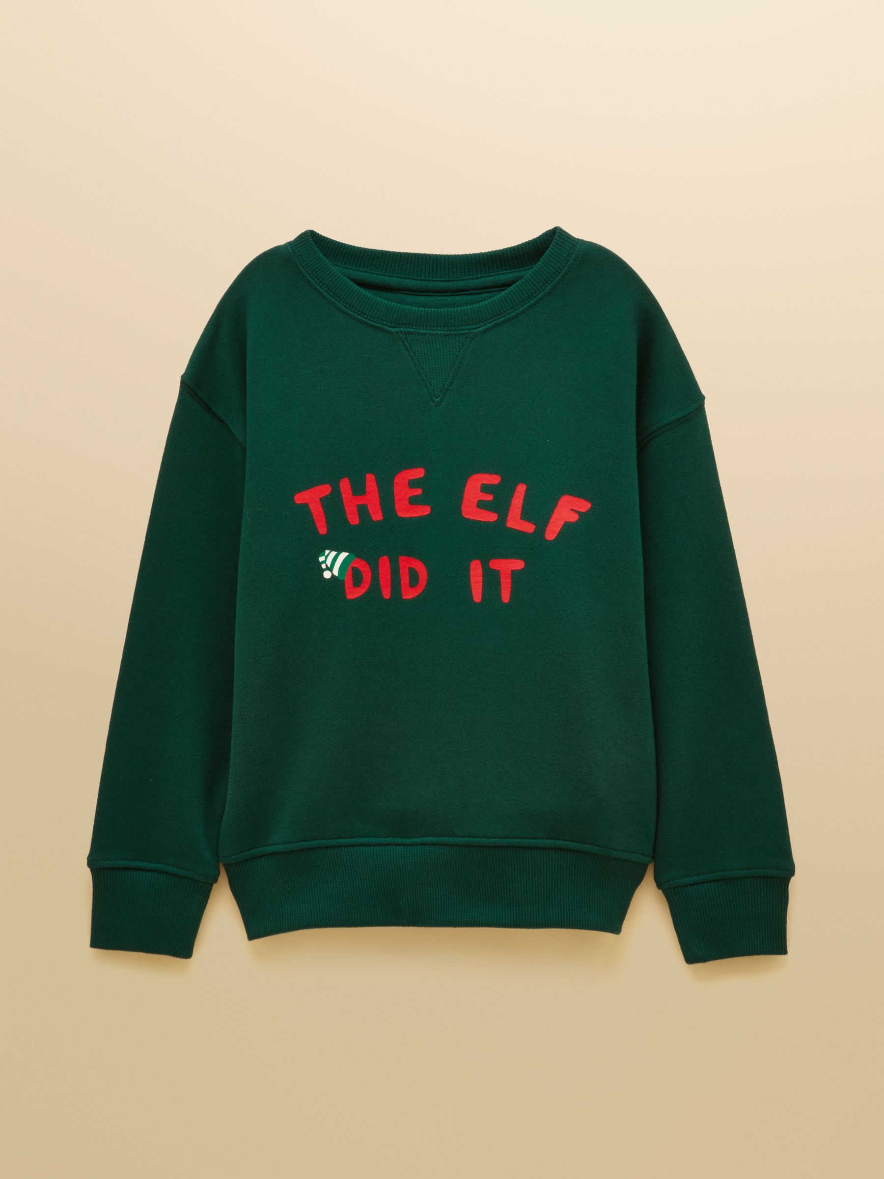 Kids' Sundaze Dark Green Slogan Crew Neck Sweatshirt - Image 1 of 5