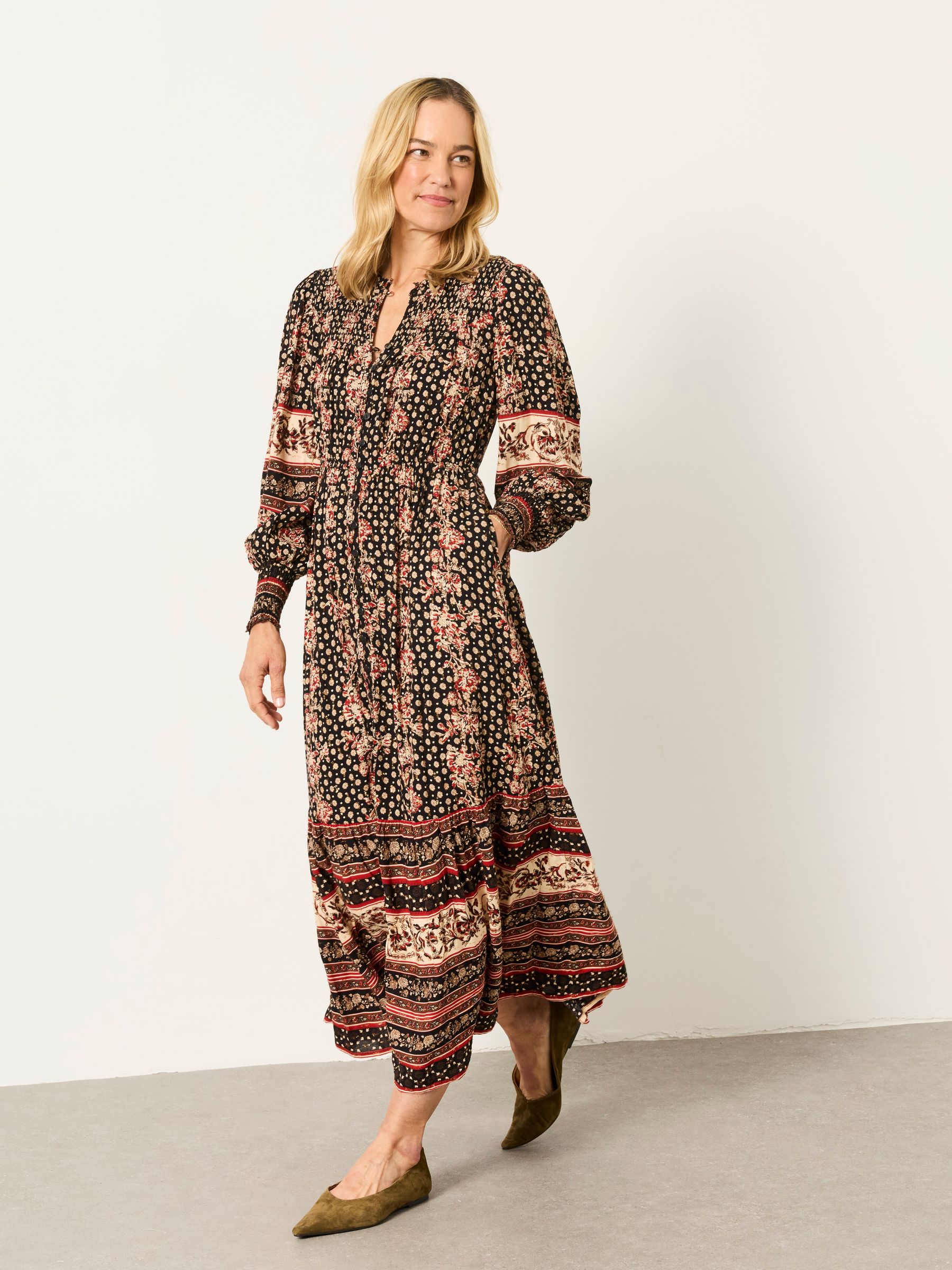 Isabella Black/Red Floral Petite Maxi Dress - Image 5 of 7