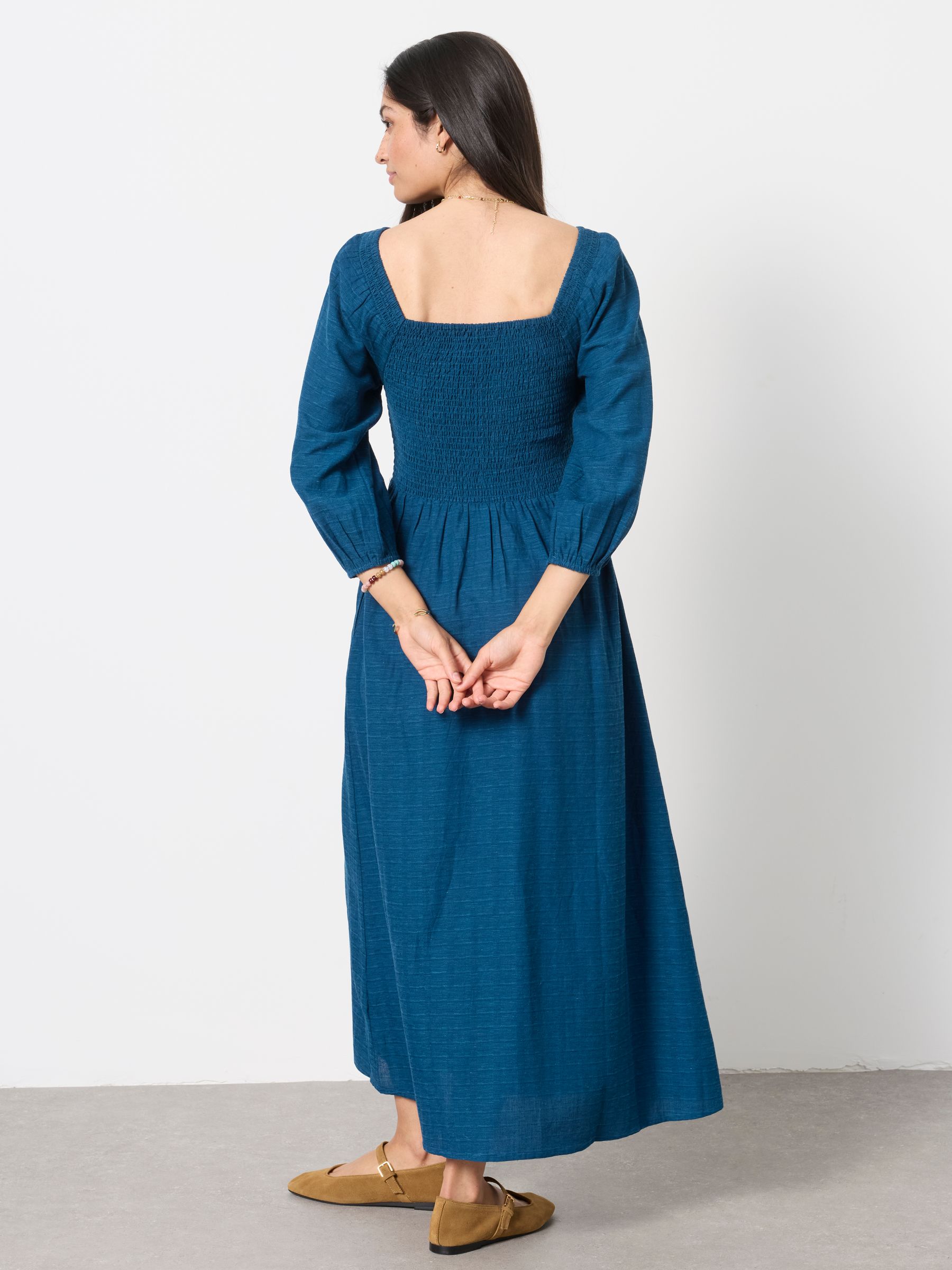 Adele Blue Petite Midi Dress - Image 2 of 5 Adele Blue Petite Midi Dress - Image 2 of 5