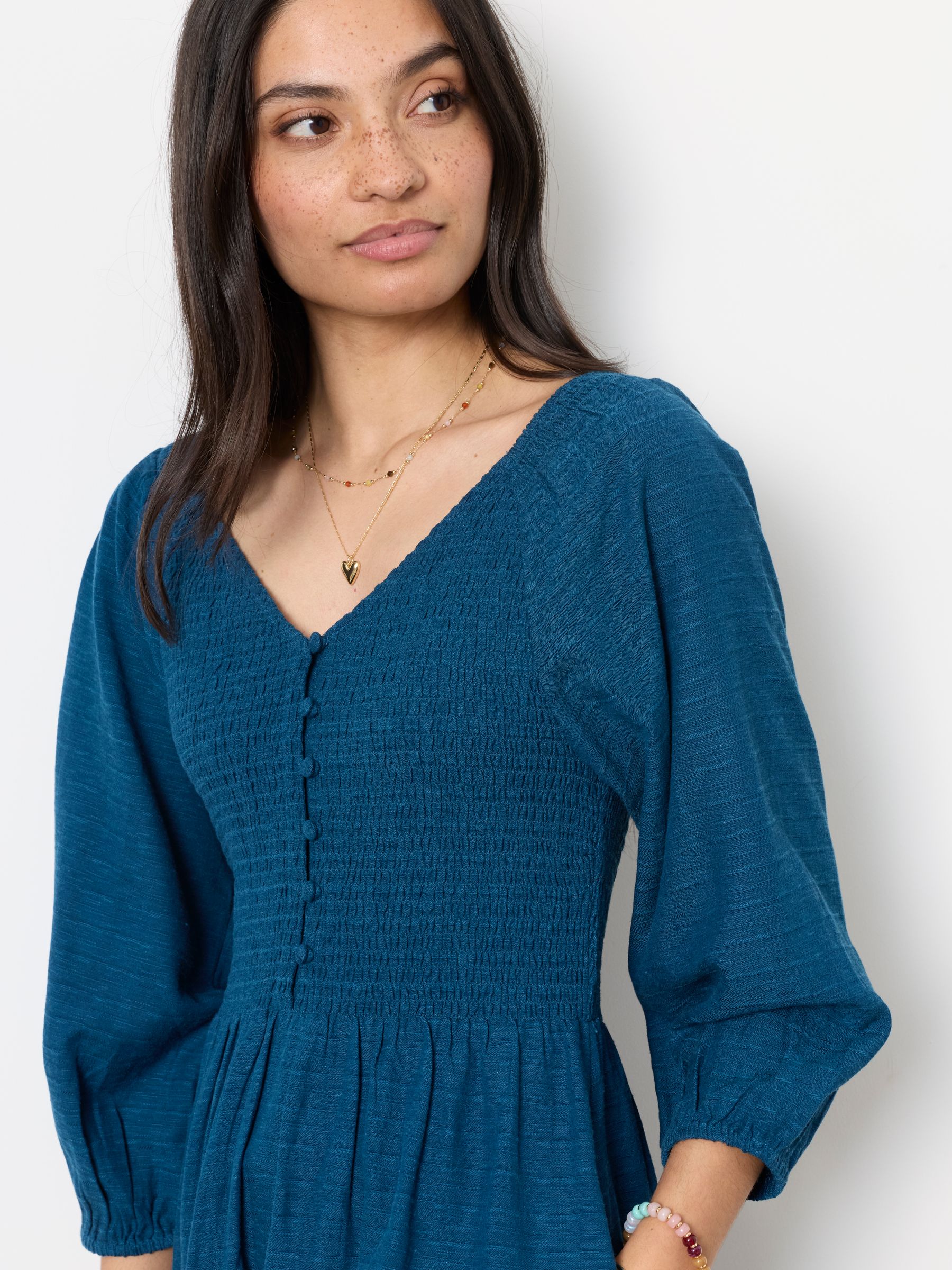 Adele Blue Petite Midi Dress - Image 3 of 5
