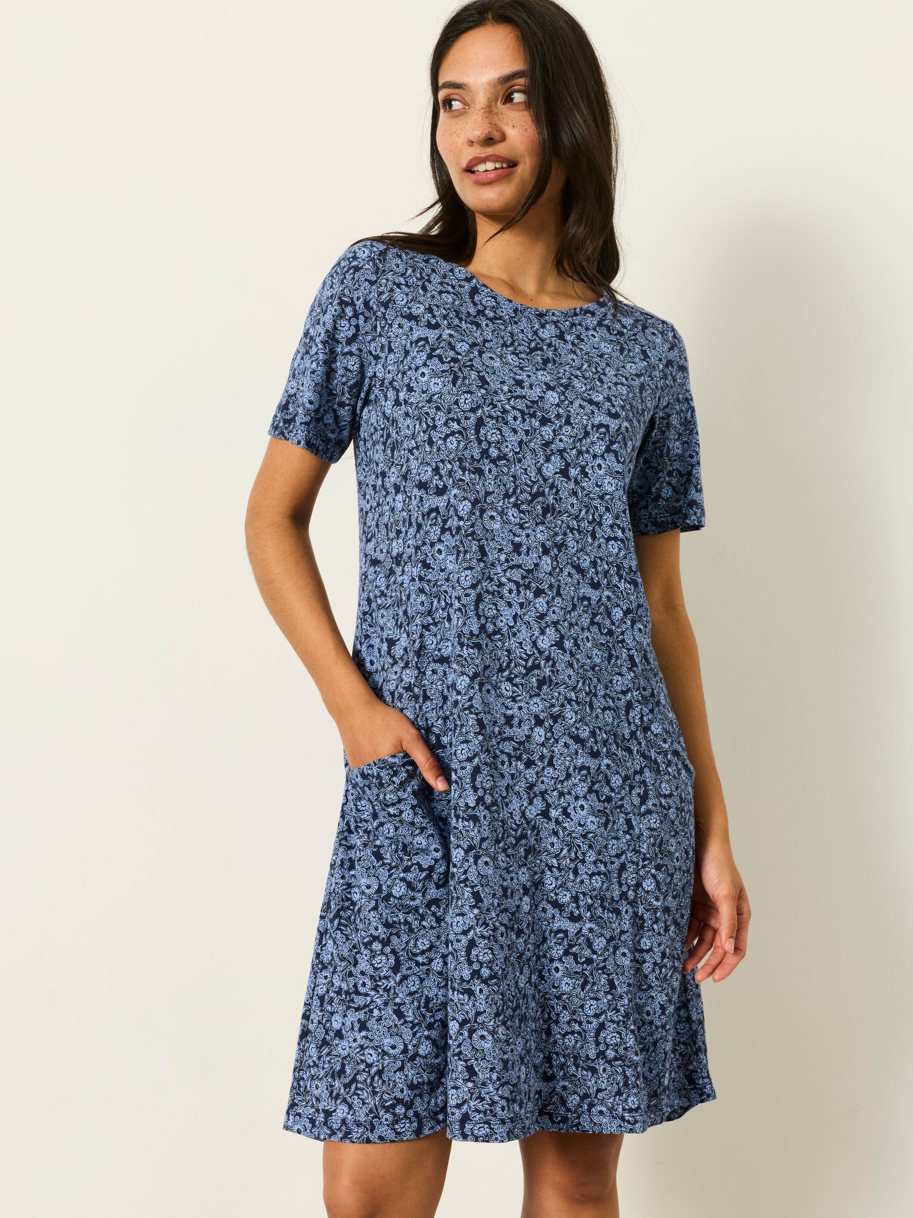 floral jersey dress Simone Blue 2 Tone Petite Floral Price_$50 & Up
