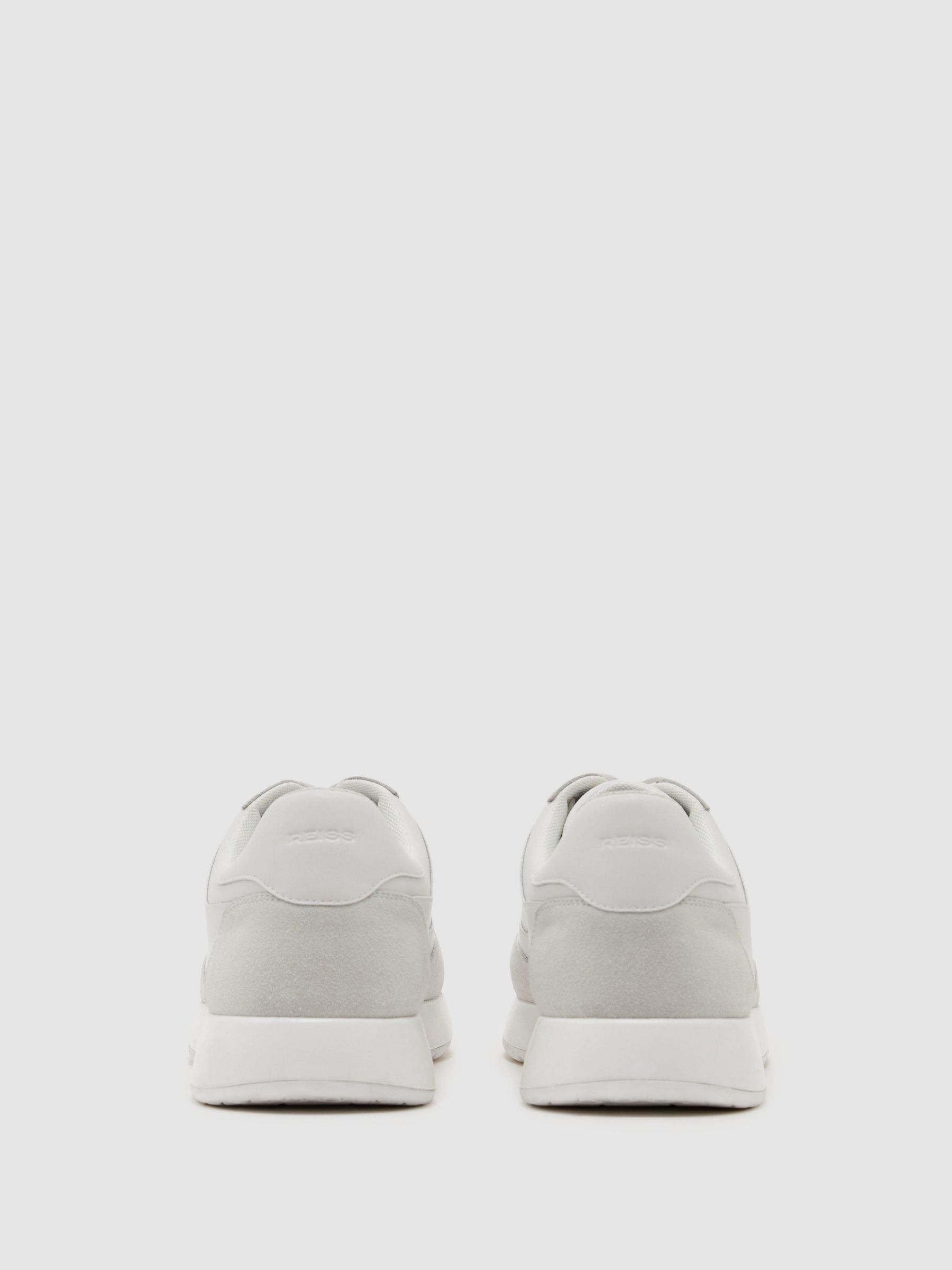 Bonded-Leather Lightweight Runner Trainers in White - Image 5 of 6