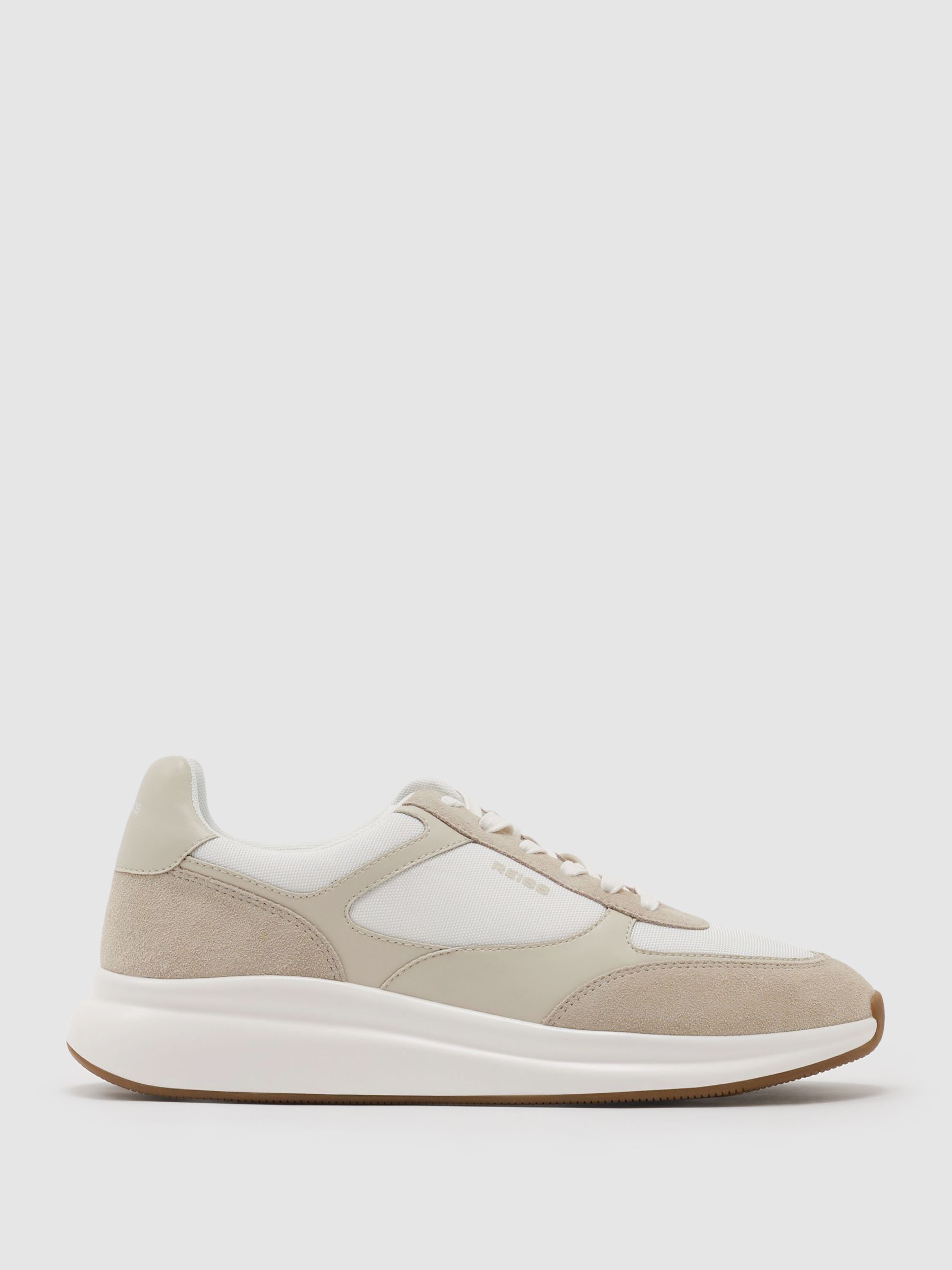 Off White 麂皮飾邊跑步鞋 - 圖片 2/5
