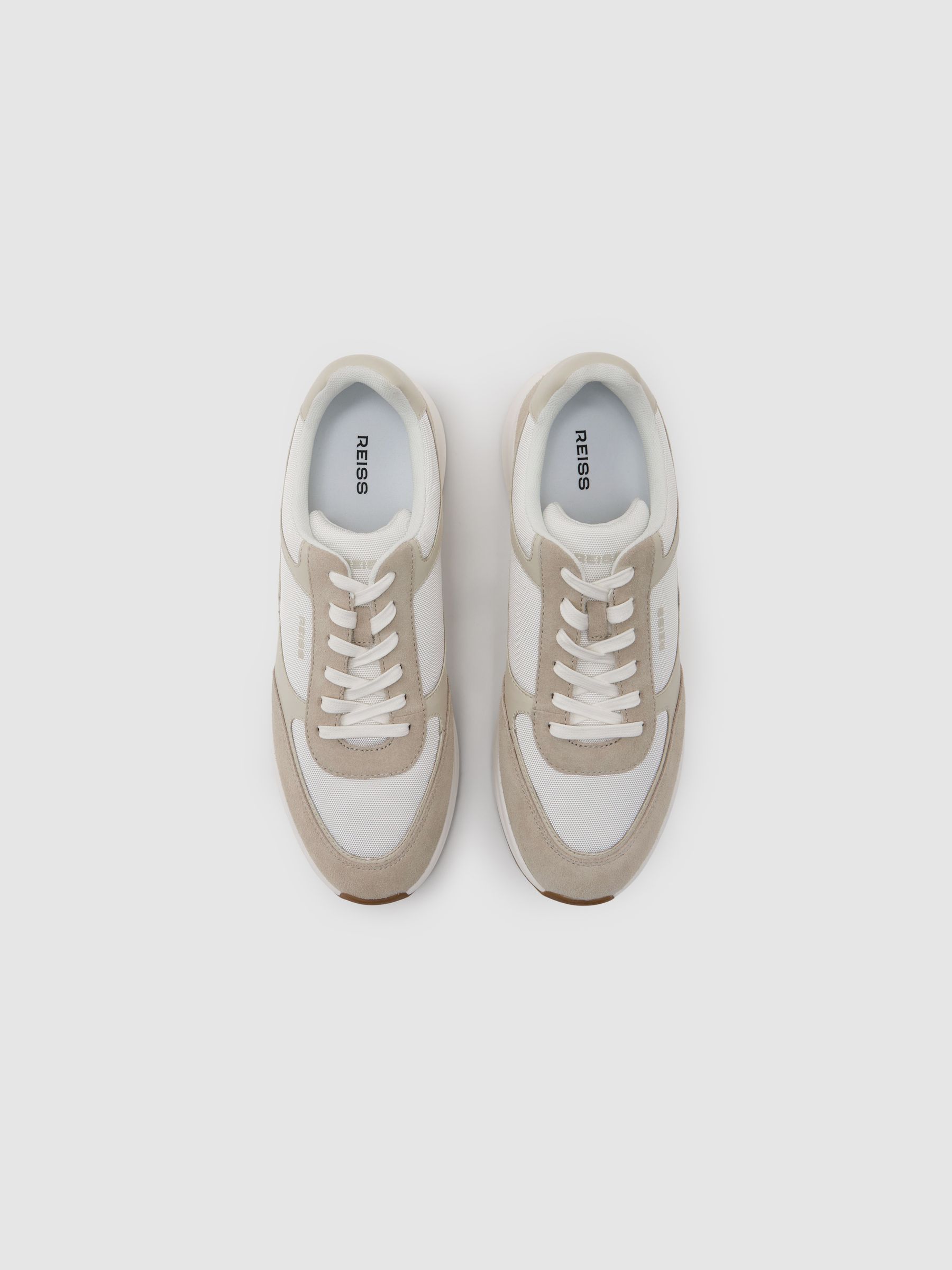 Off White 麂皮飾邊跑步鞋 - 圖片 3/5