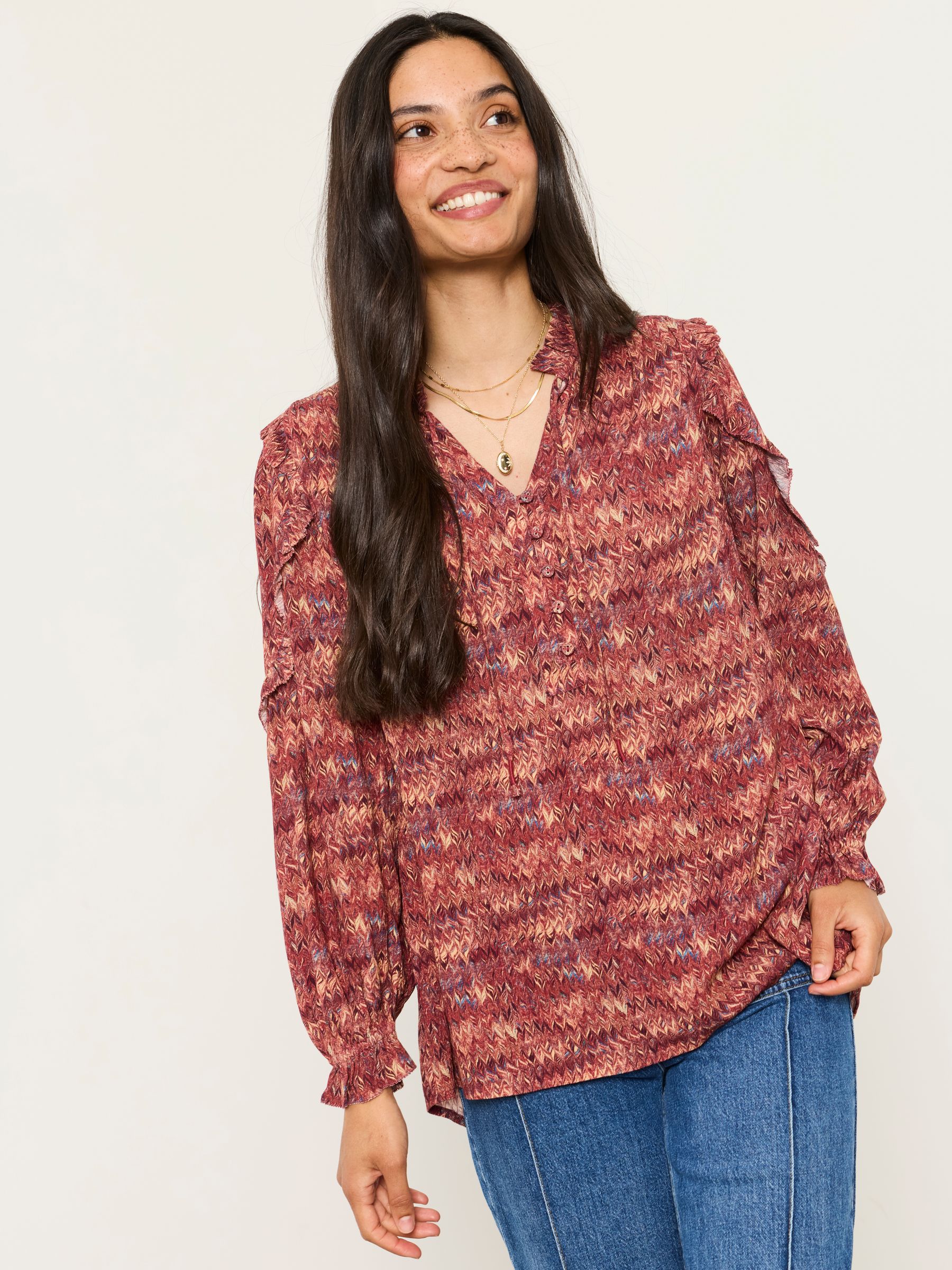 Eddie Dark Purple Marble Petite Tunic - Image 1 of 6