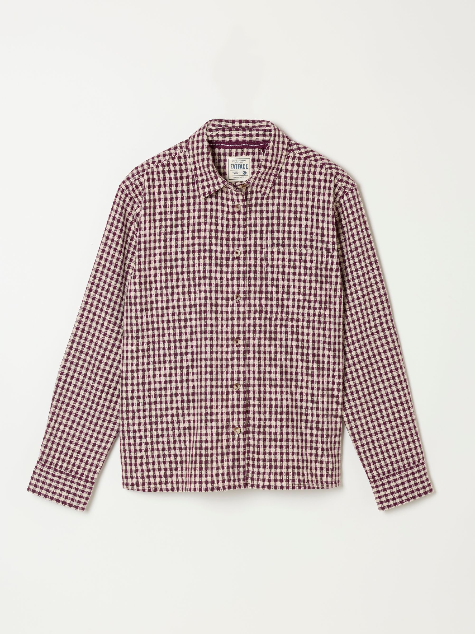 Beck Dark Purple Gingham Petite Shirt - Image 6 of 6