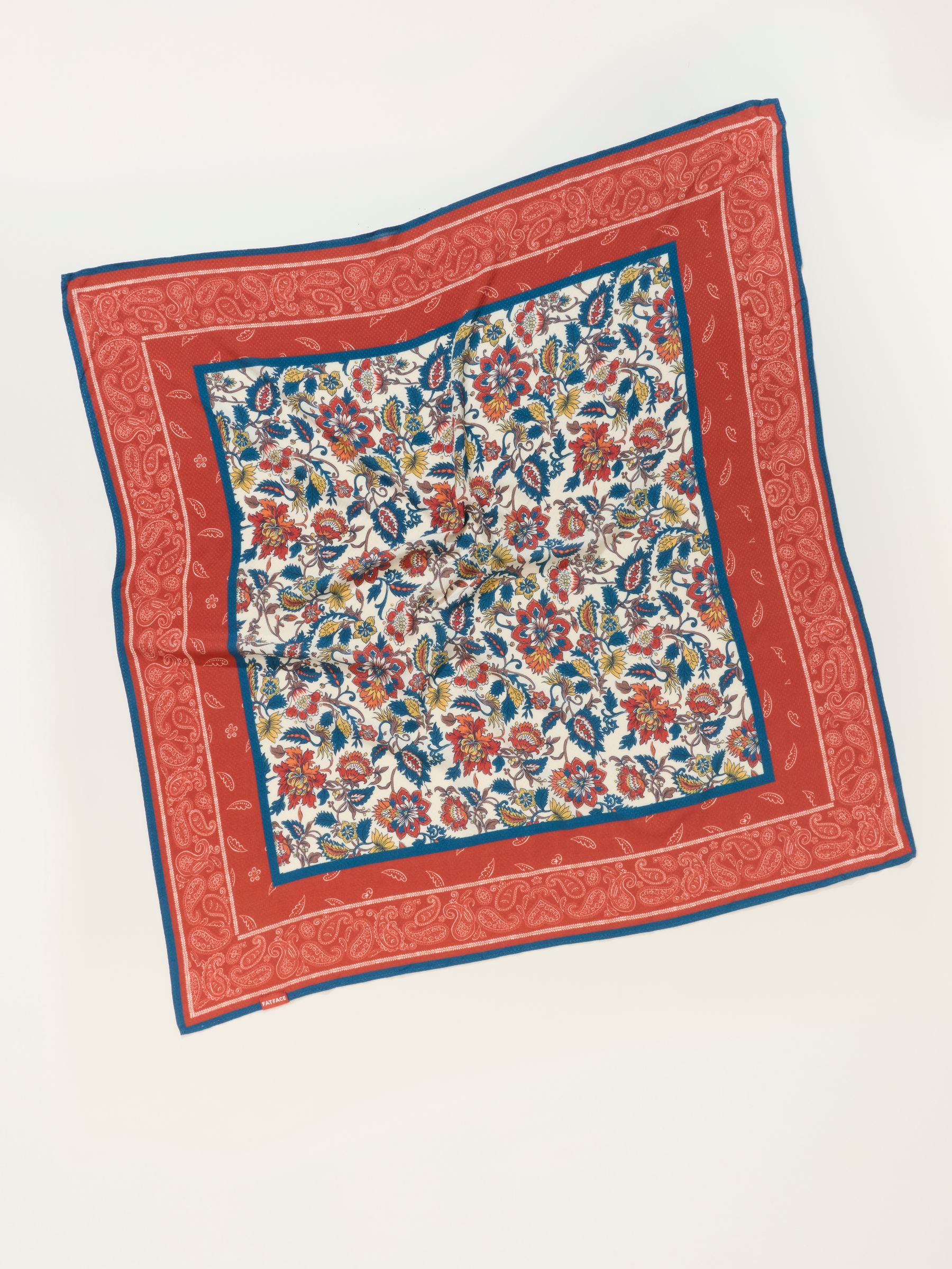 Rust Red Paisley Floral Square Scarf - Image 2 of 3
