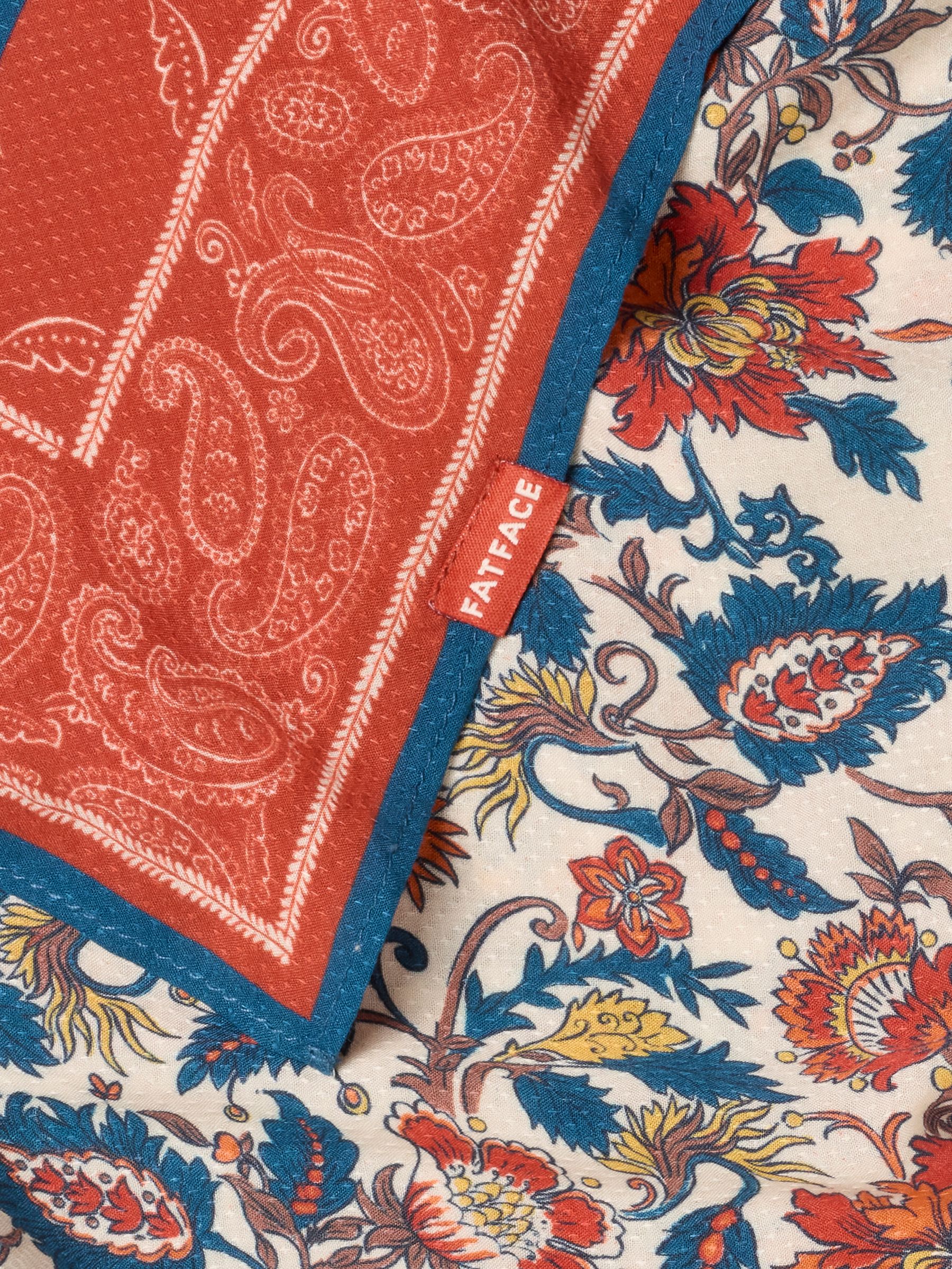 Rust Red Paisley Floral Square Scarf - Image 3 of 3