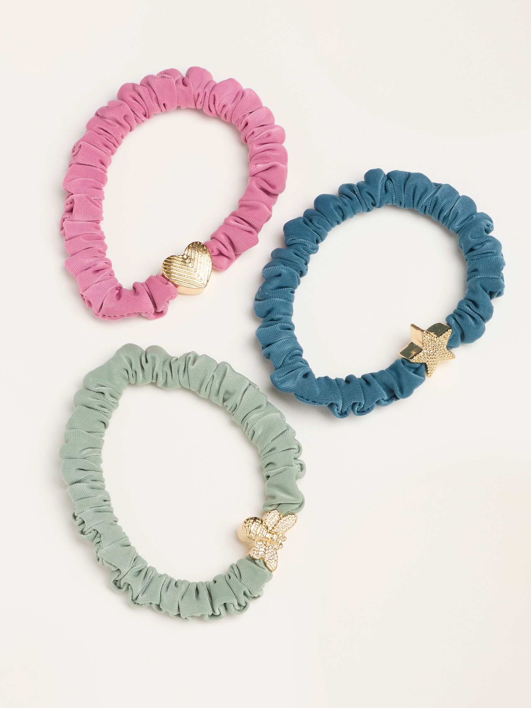 Multi 3 Pack Charm Hair Ties - Image 1 of 2 Multi 3 Pack Charm Hair Ties - Image 1 of 2