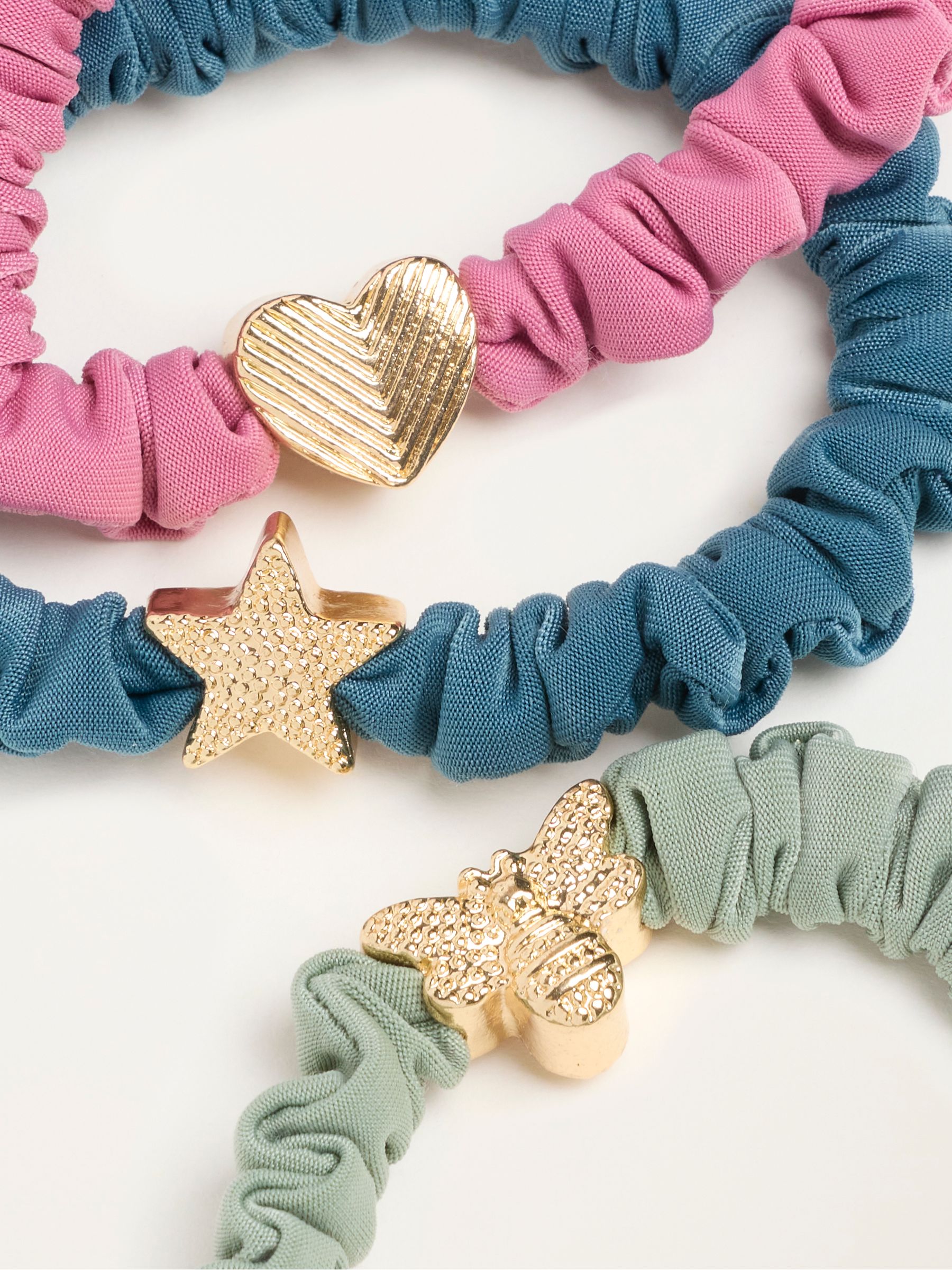 Multi 3 Pack Charm Hair Ties - Image 2 of 2 Multi 3 Pack Charm Hair Ties - Image 2 of 2