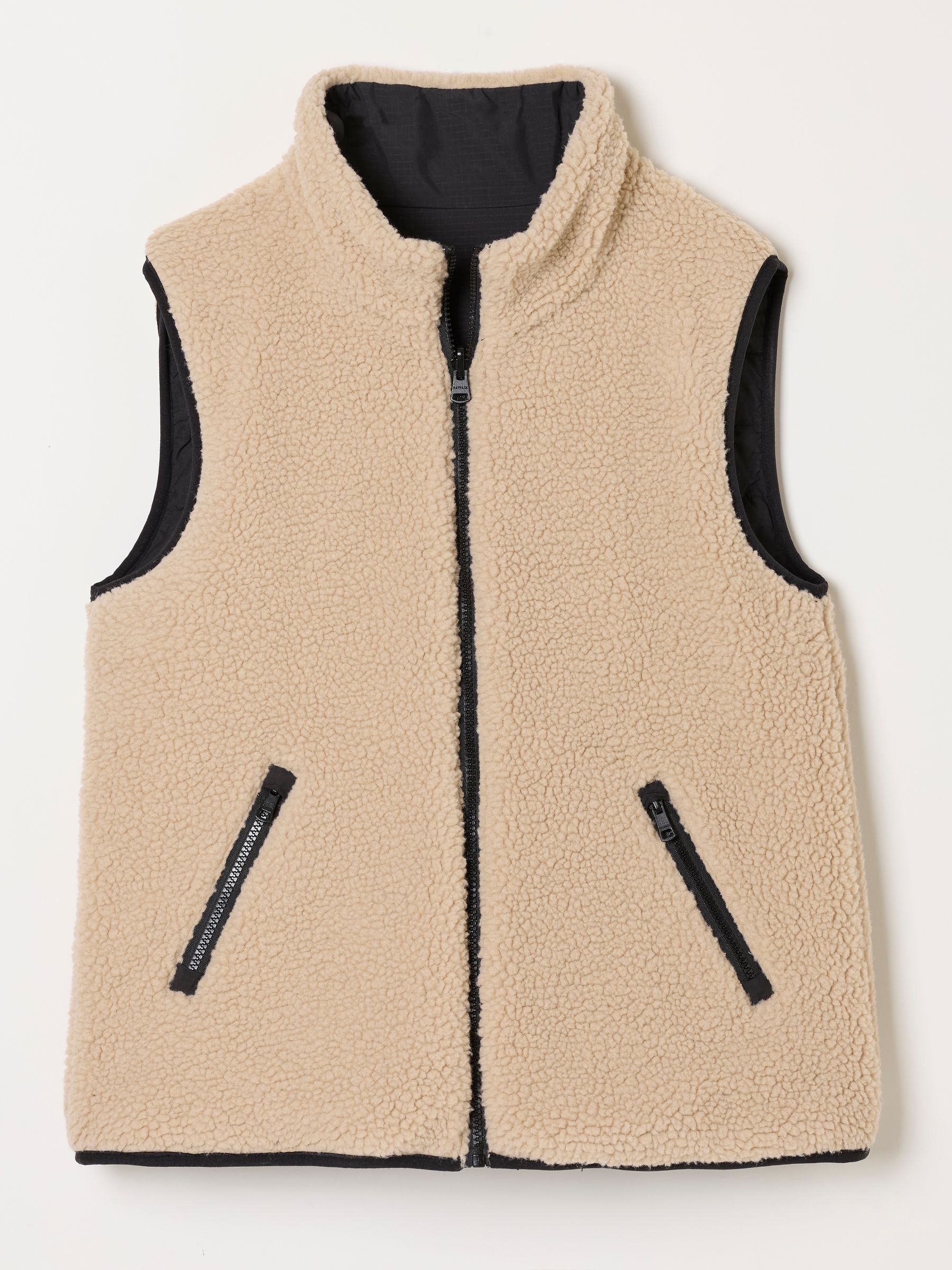 Luna Reversible Black Petite Padded Borg Fleece Gilet - Image 8 of 8 Luna Reversible Black Petite Padded Borg Fleece Gilet - Image 8 of 8