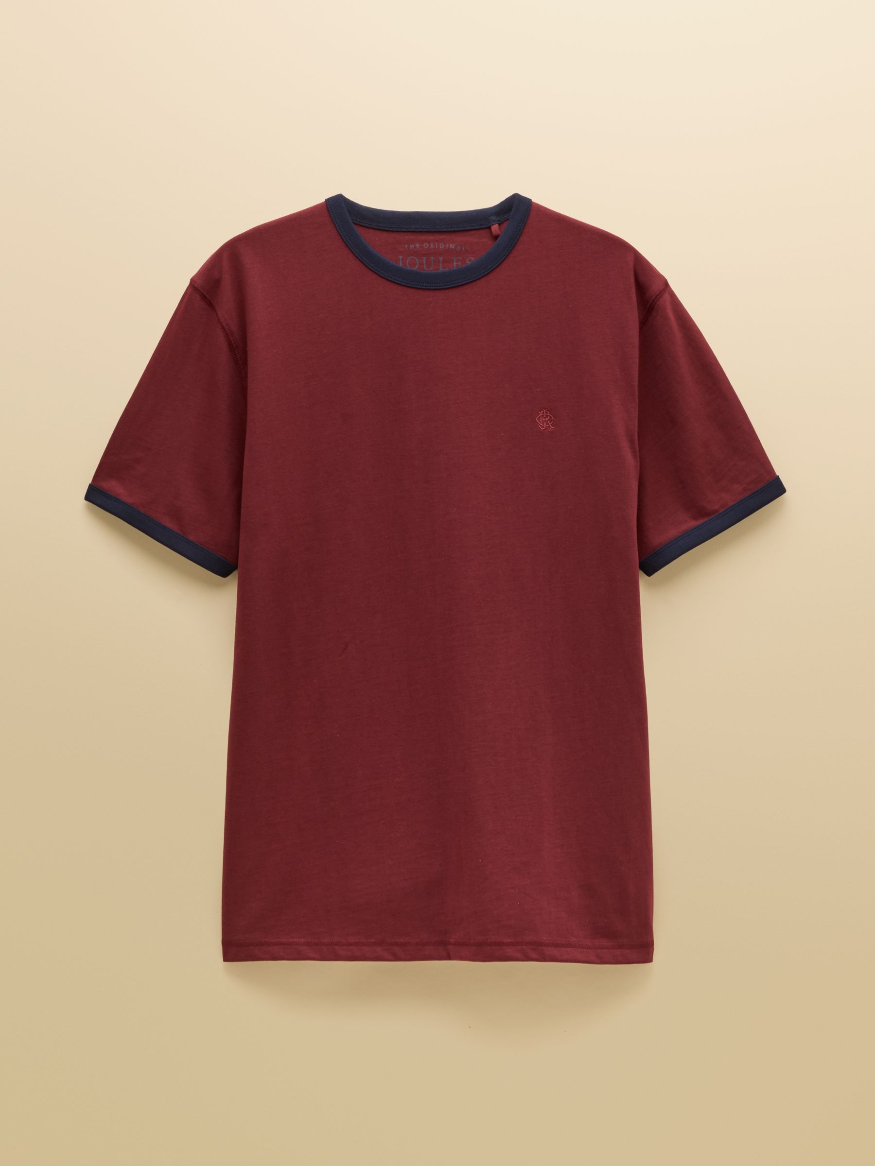 Rugby Club Burgundy Red Crew Neck Cotton T-Shirt - Image 7 of 7