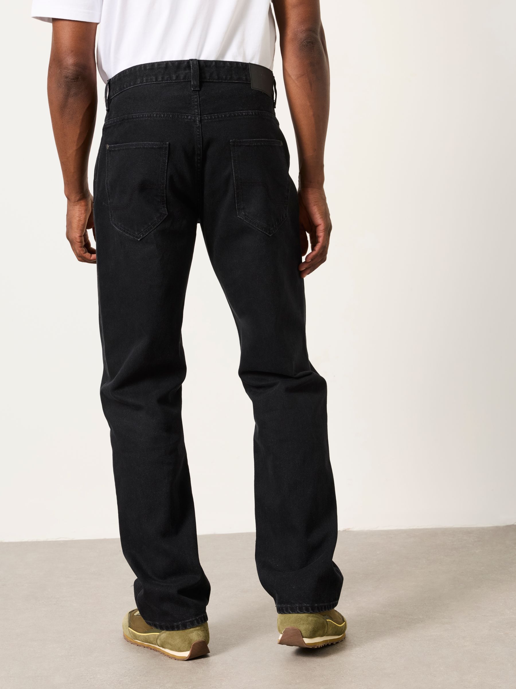 Black Relaxed Straight Fit Jeans - Image 2 of 4 Black Relaxed Straight Fit Jeans - Image 2 of 4