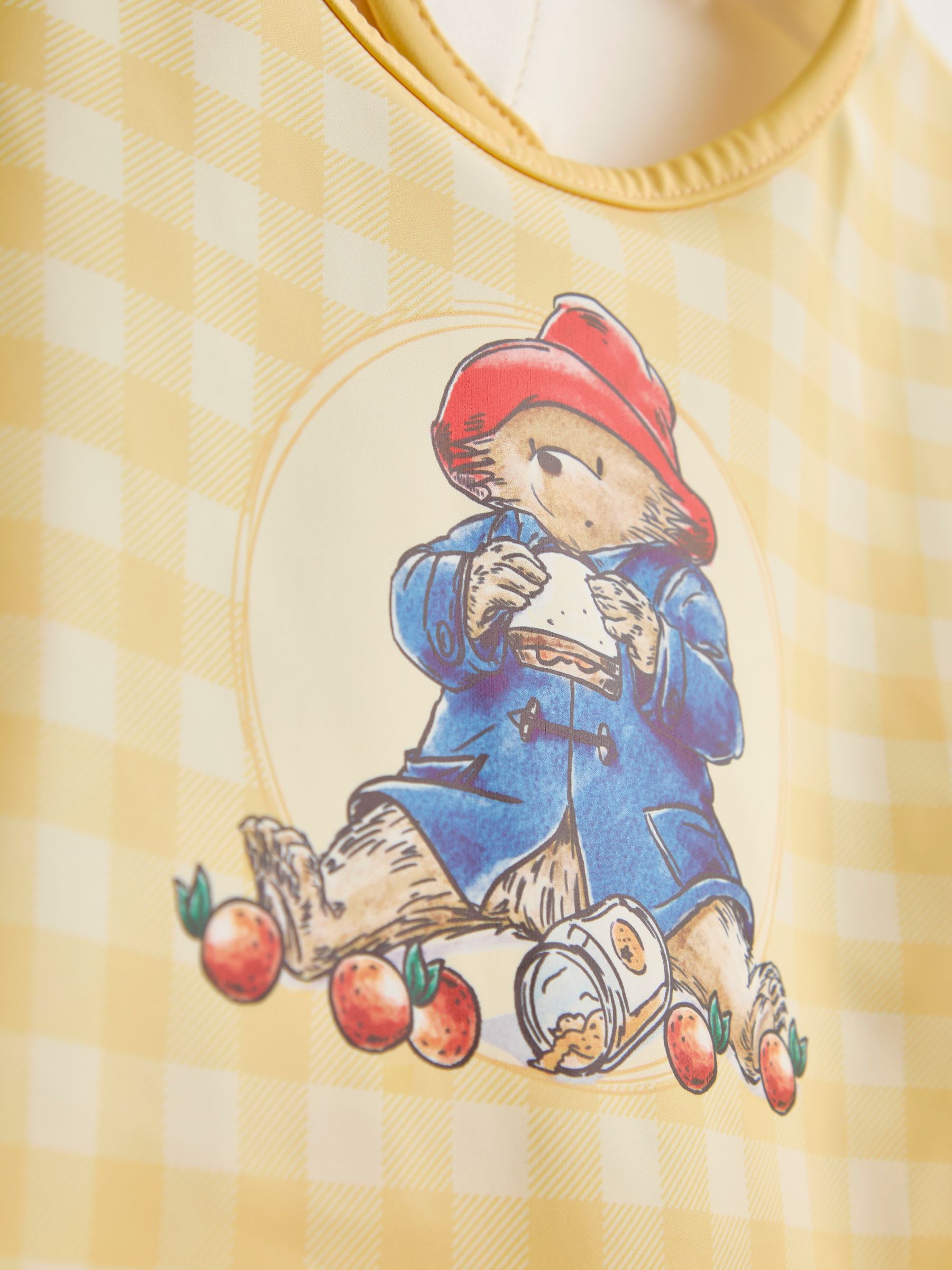 Yellow Gingham Paddington Sleeved Bib - Image 4 of 4