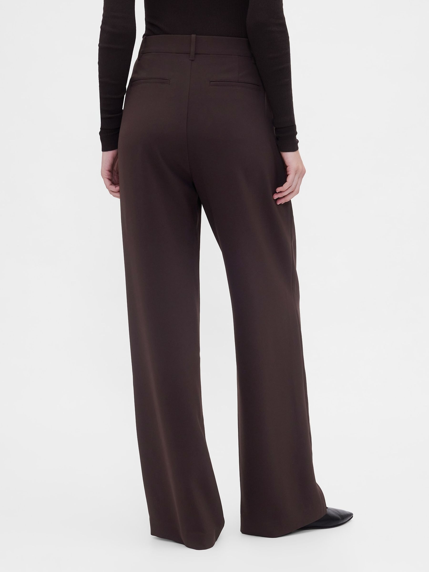 Brown 365 High Waisted Pleated Trousers - Image 3 of 6