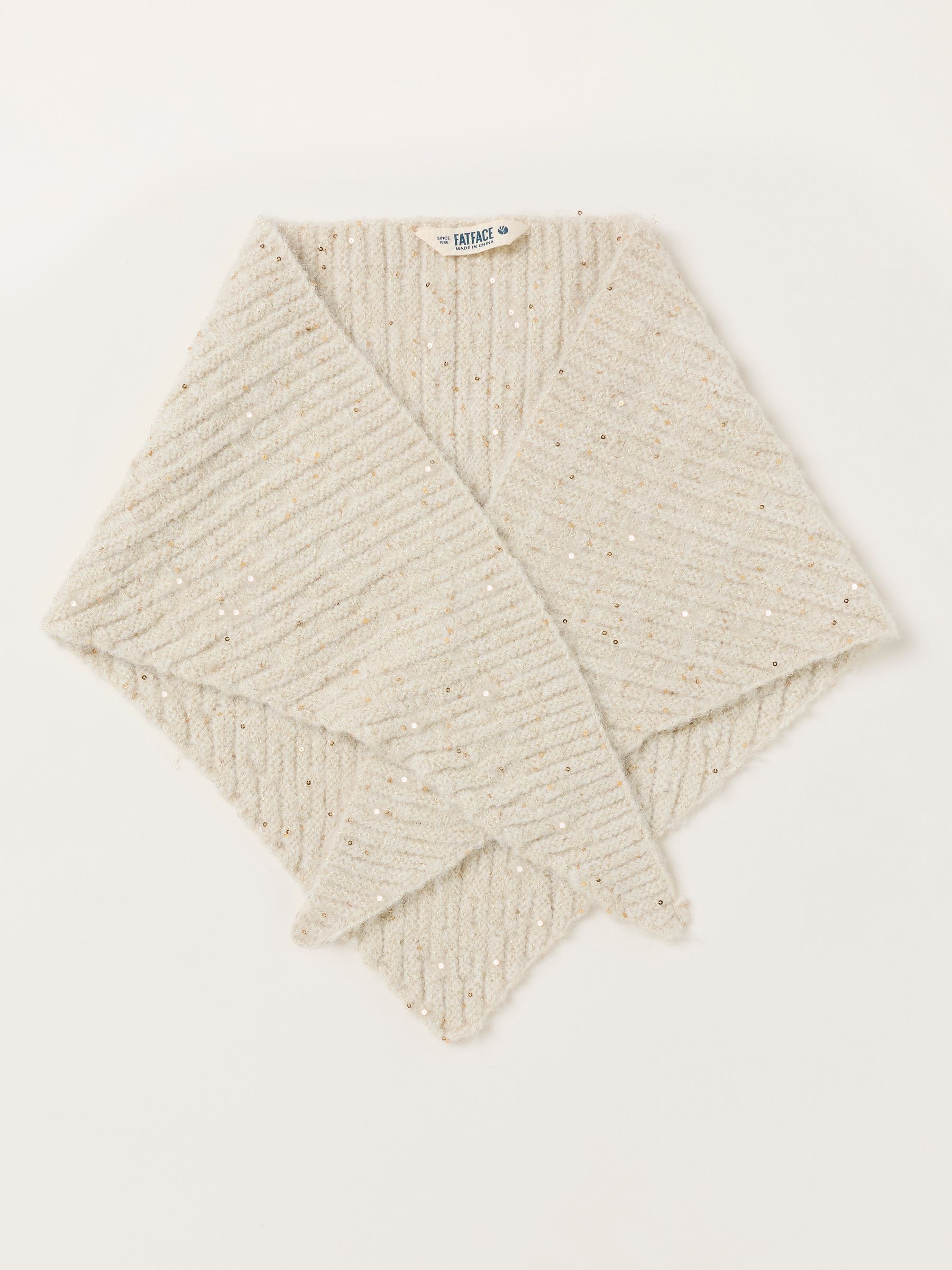 Ivory Sequin Triangle Scarf - Image 1 of 3