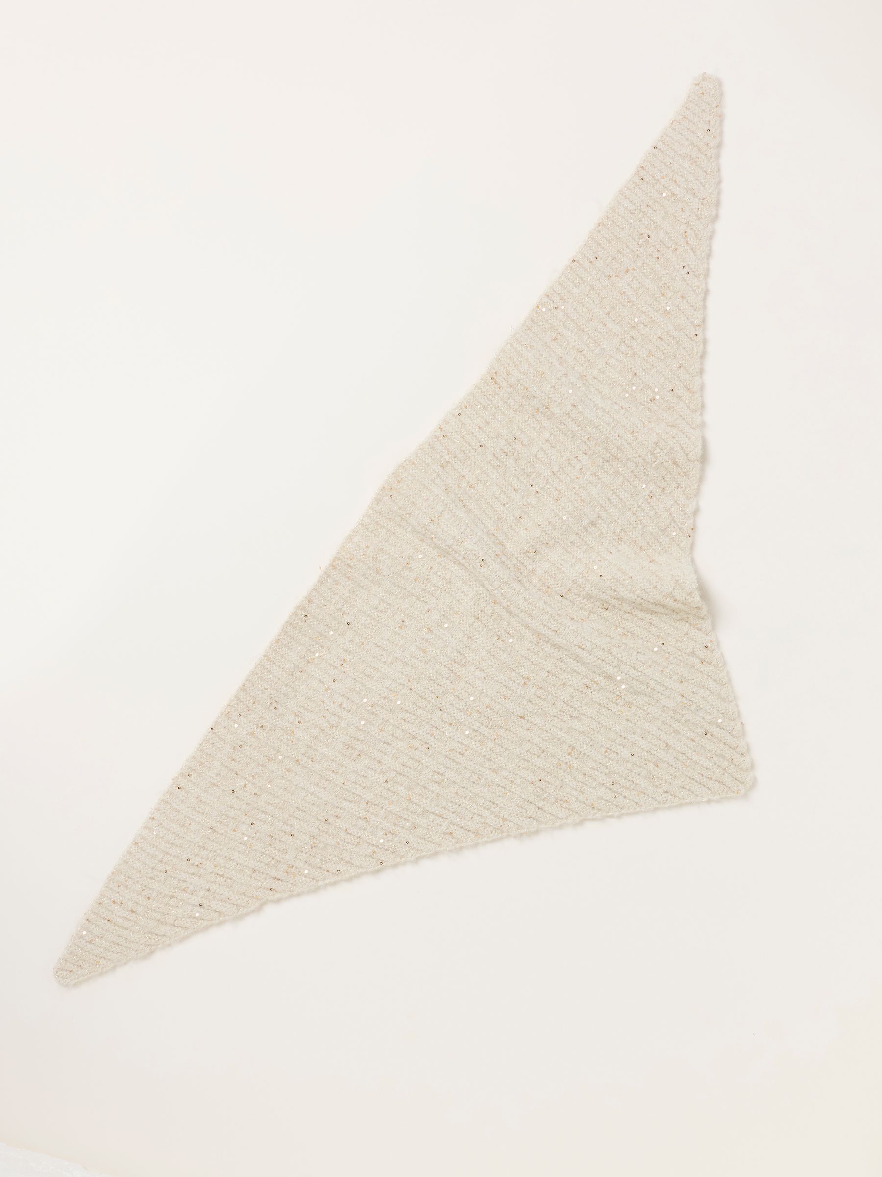 Ivory Sequin Triangle Scarf - Image 2 of 3 Ivory Sequin Triangle Scarf - Image 2 of 3