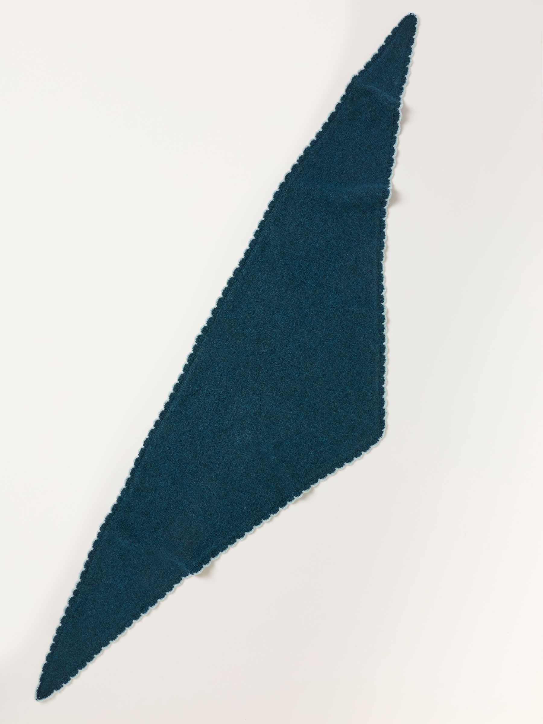 Teal Blue Scallop Triangle Scarf - Image 2 of 3