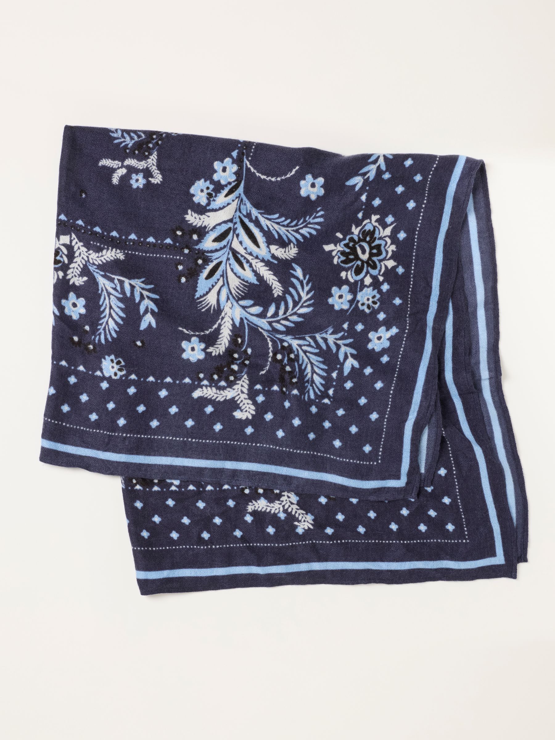 Navy Bandana Square Scarf - Image 3 of 3 Navy Bandana Square Scarf - Image 3 of 3