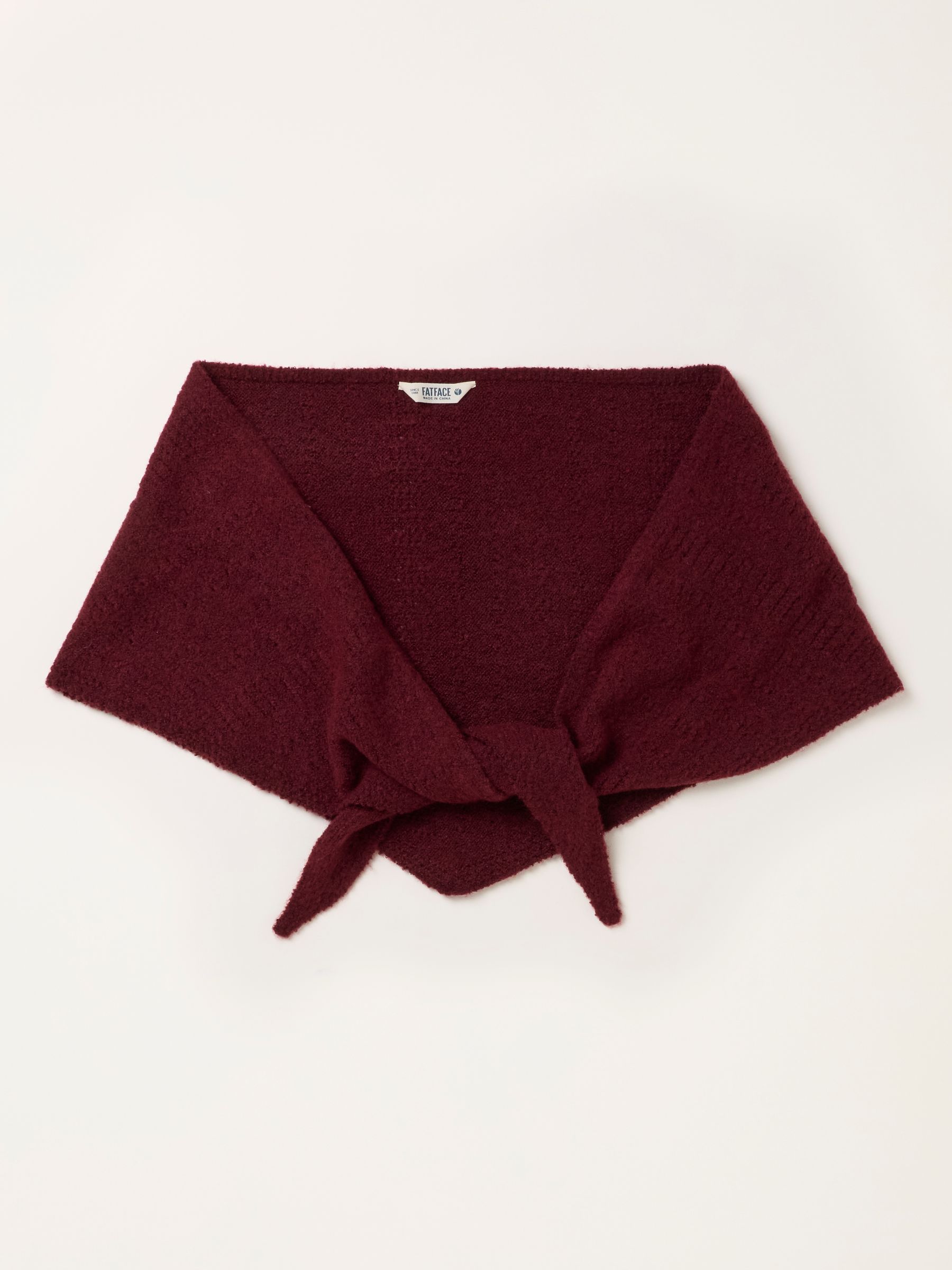 Burgundy Red Knitted Triangle Scarf - Image 1 of 3