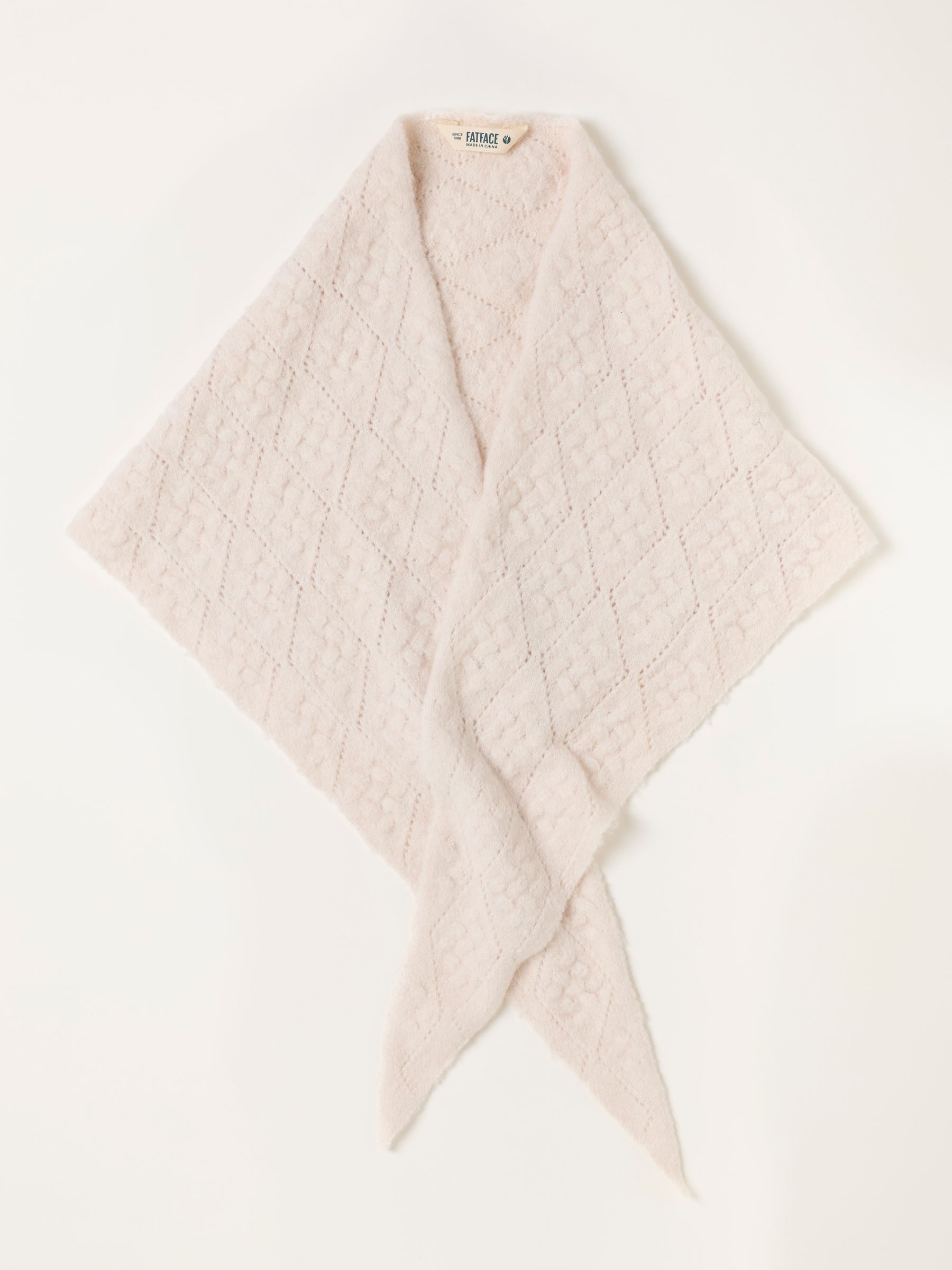 Ivory Pointelle Triangle Scarf - Image 1 of 3