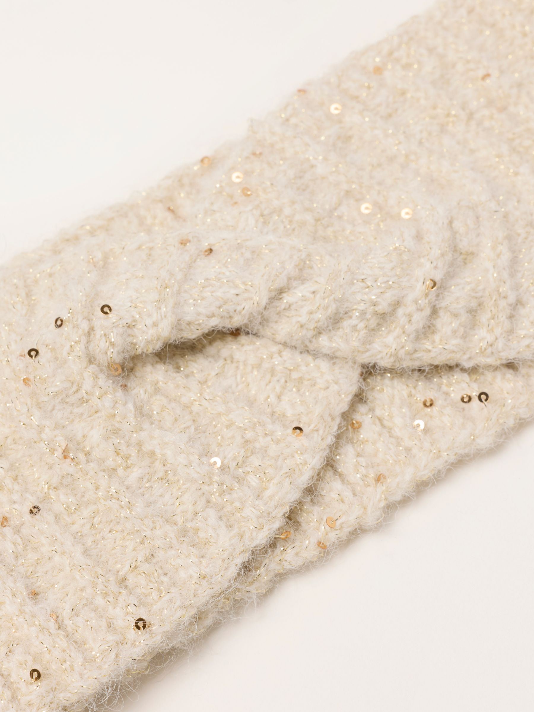 Ivory Sequin Twist Headband - Image 3 of 3 Ivory Sequin Twist Headband - Image 3 of 3