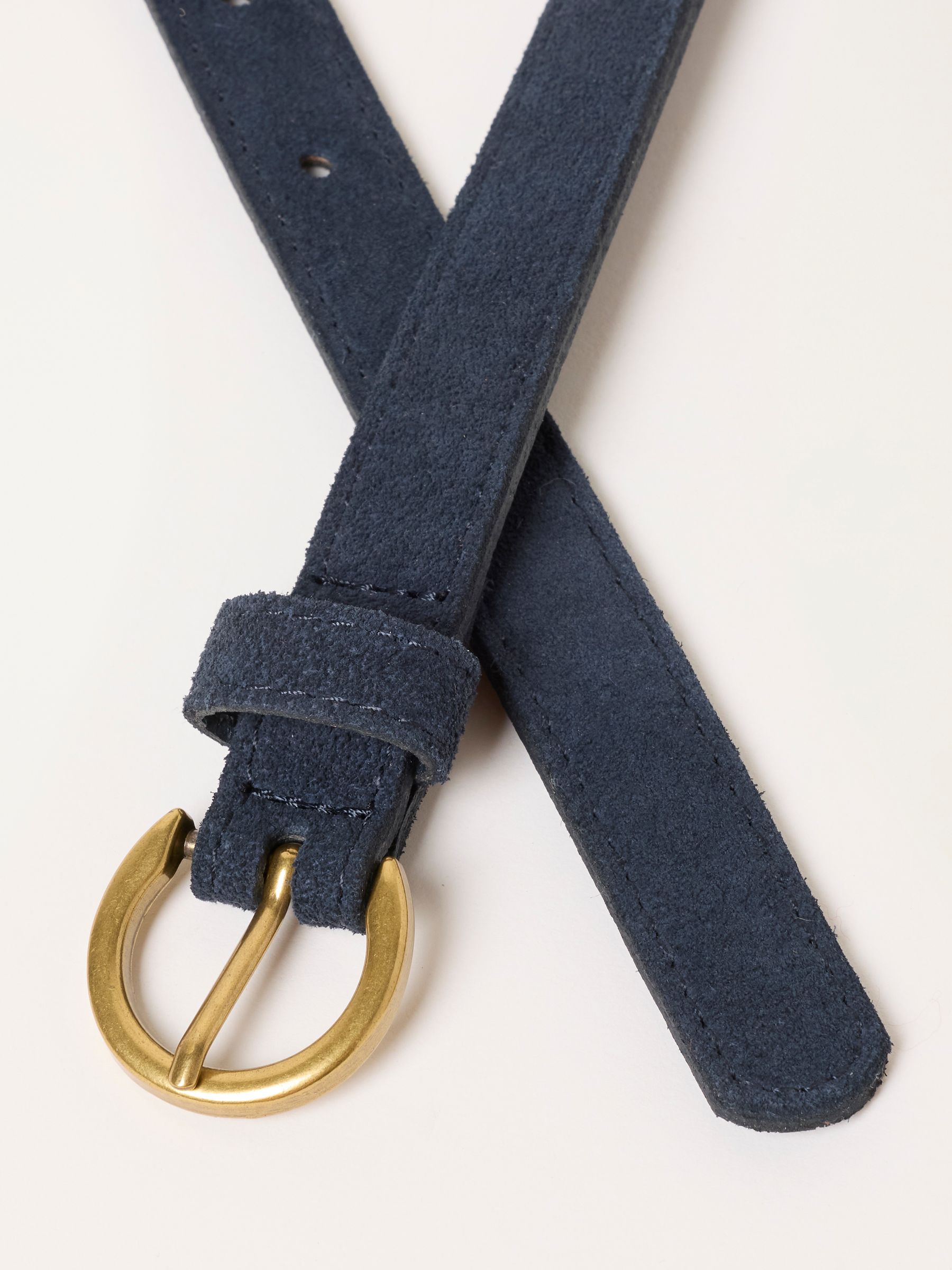 Navy Plain Suede Belt - Image 3 of 3 Navy Plain Suede Belt - Image 3 of 3