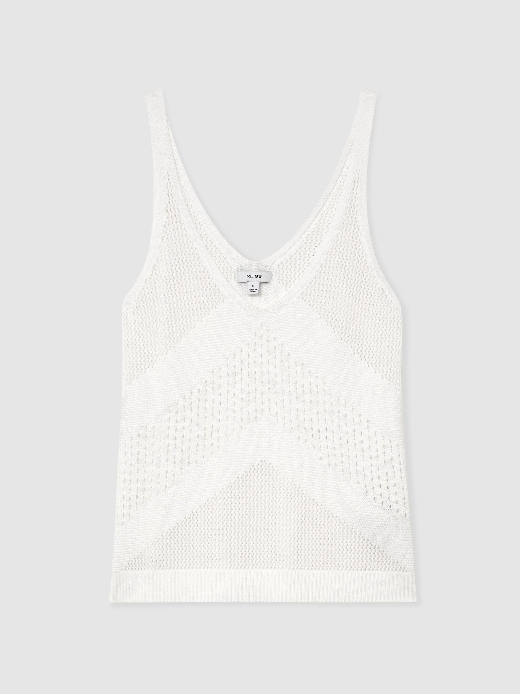 Open-Stitch Knitted Vest in Ivory - Image 2 of 7