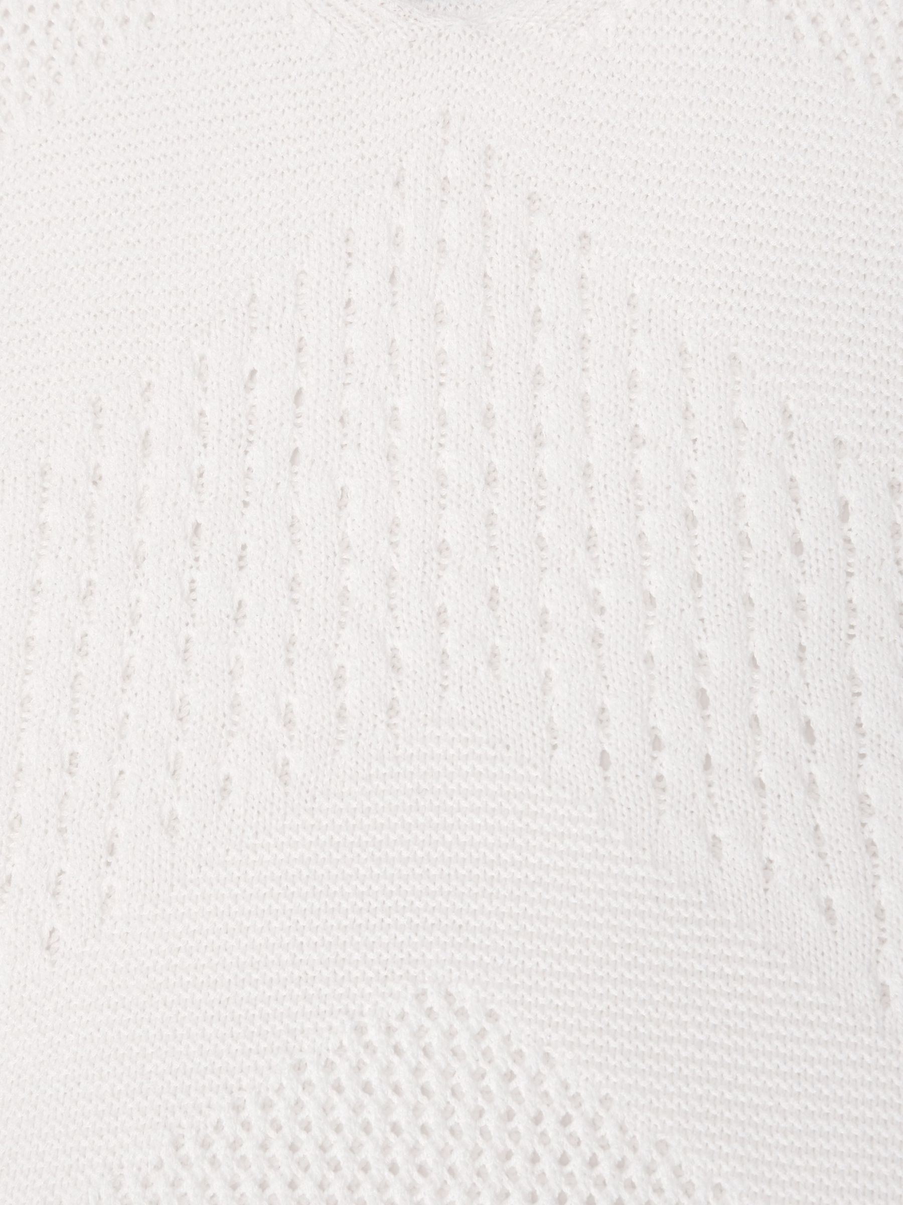 Open-Stitch Knitted Vest in Ivory - image 4