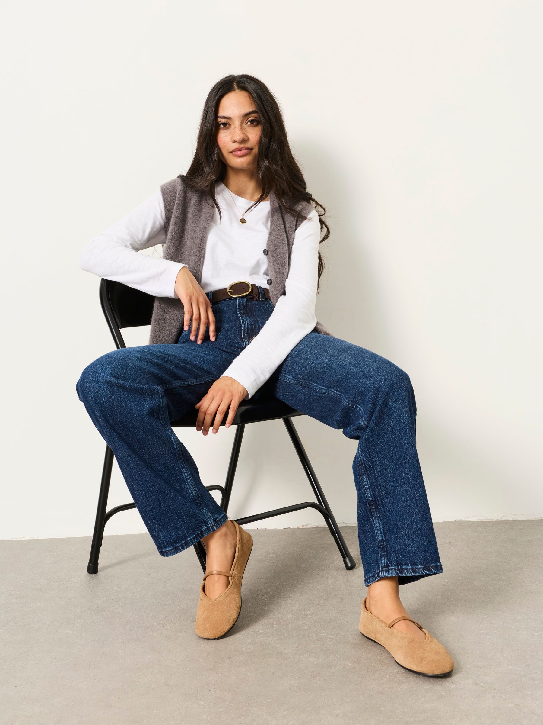 Filby Dark Wash Petite Relaxed Straight Jeans - Image 3 of 6