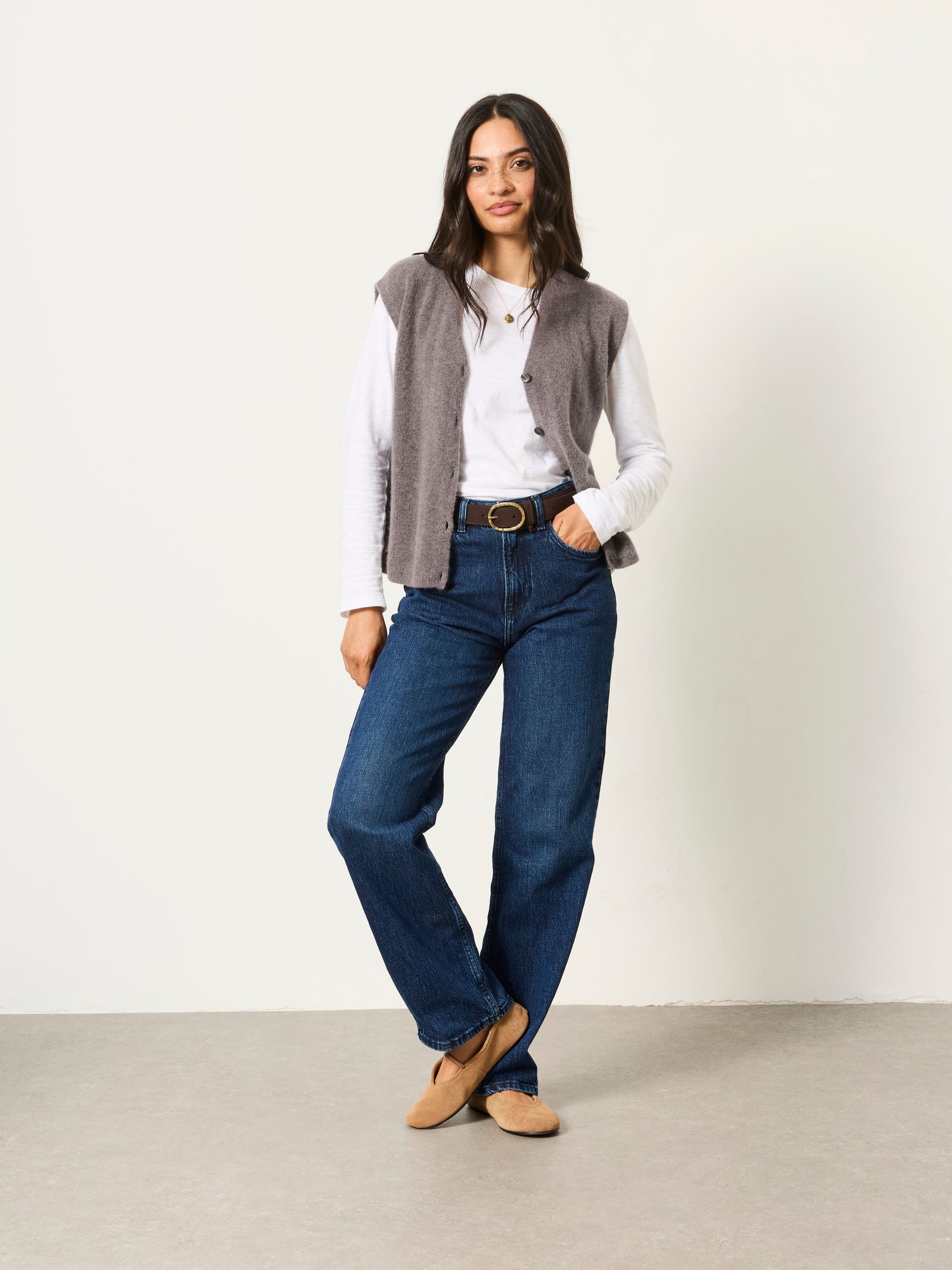 Filby Dark Wash Petite Relaxed Straight Jeans - Image 4 of 6