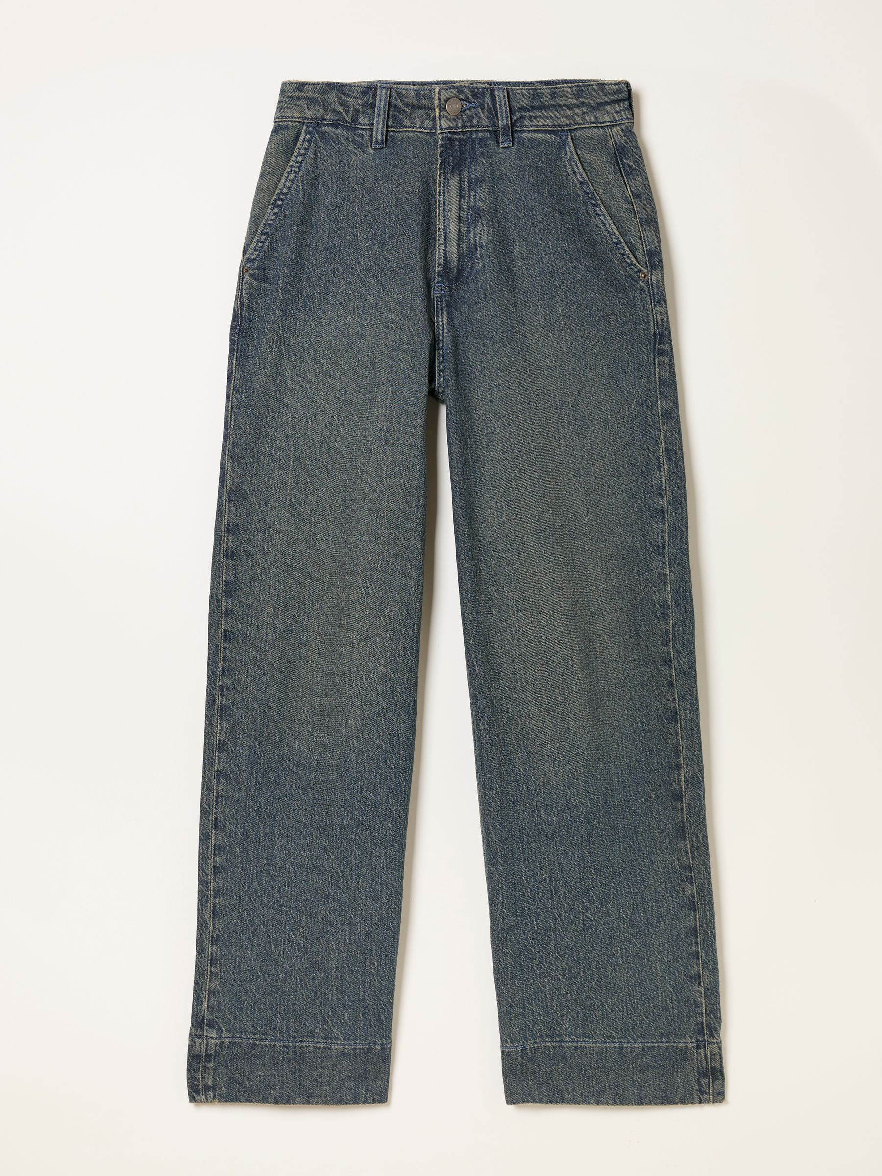 Hove Teal Blue Wide Leg Crop Jeans - Image 7 of 7