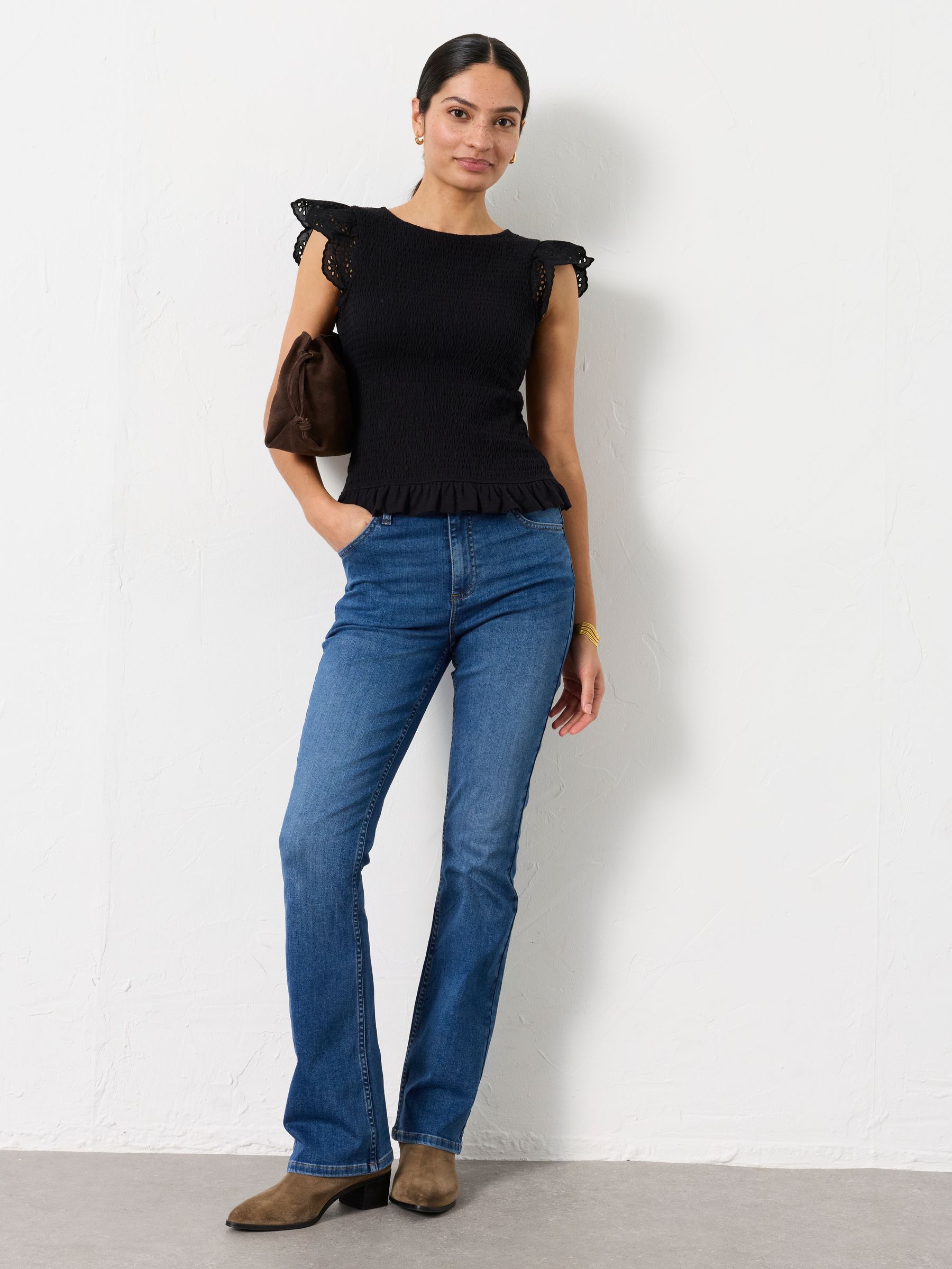 Katrine Dark Blue Petite Boot cut Jeans - Image 4 of 8