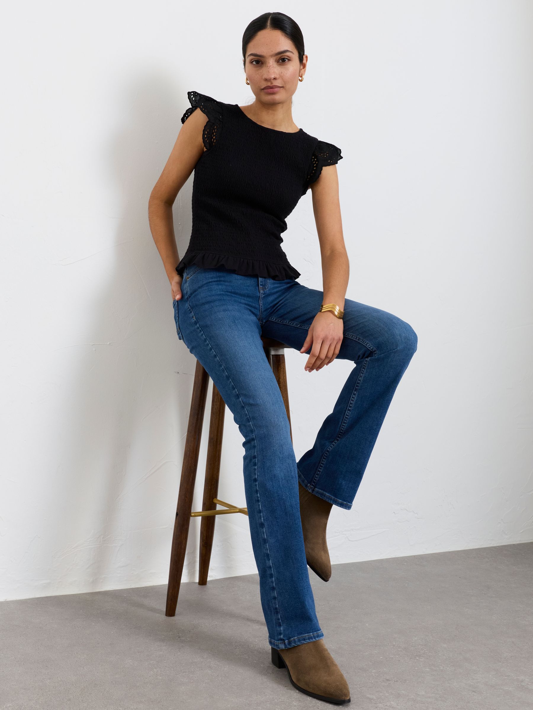 Katrine Dark Blue Petite Boot cut Jeans - Image 5 of 8