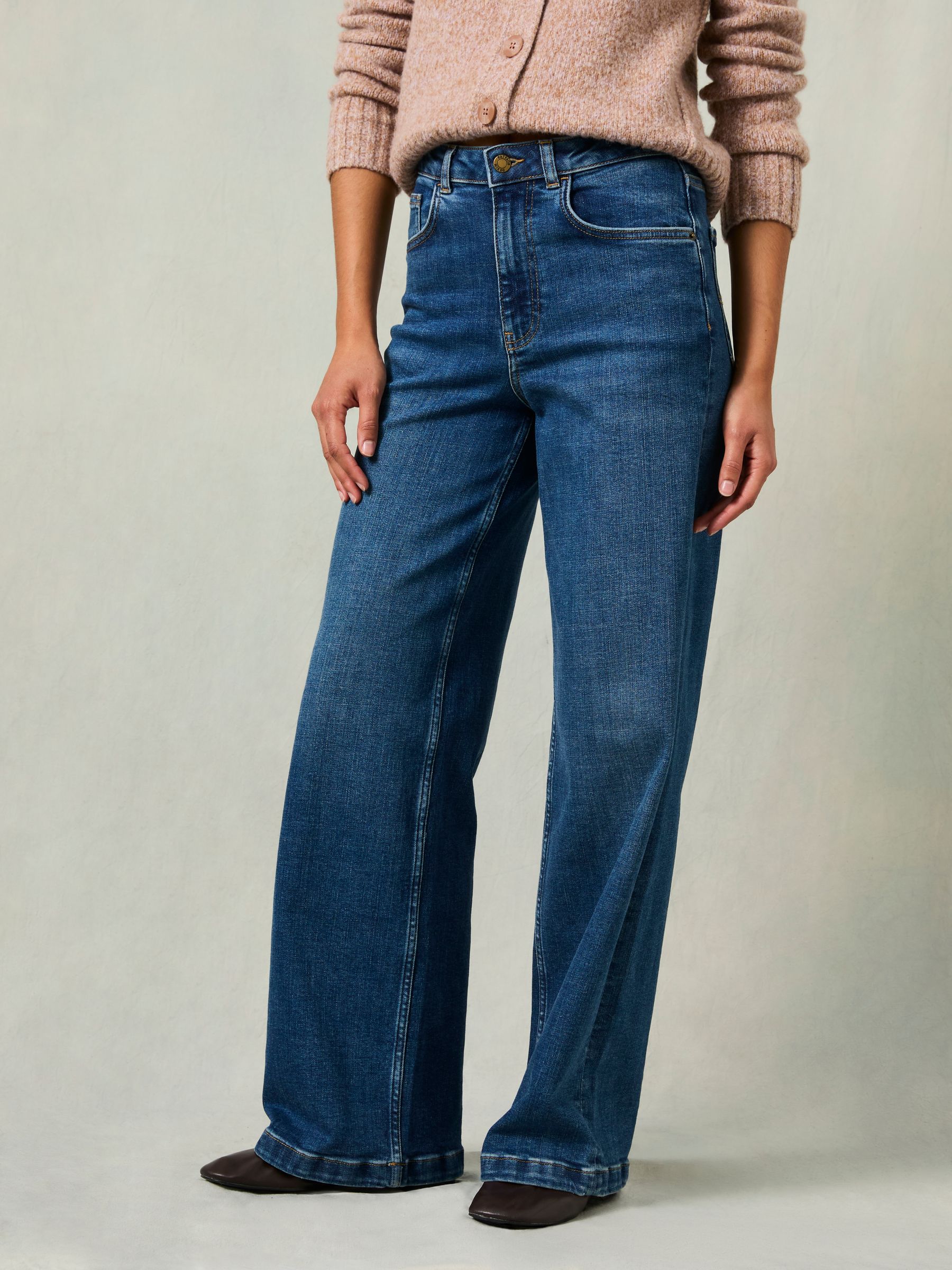 Welling Indigo Blue Petite Wide leg Jeans - Image 1 of 5
