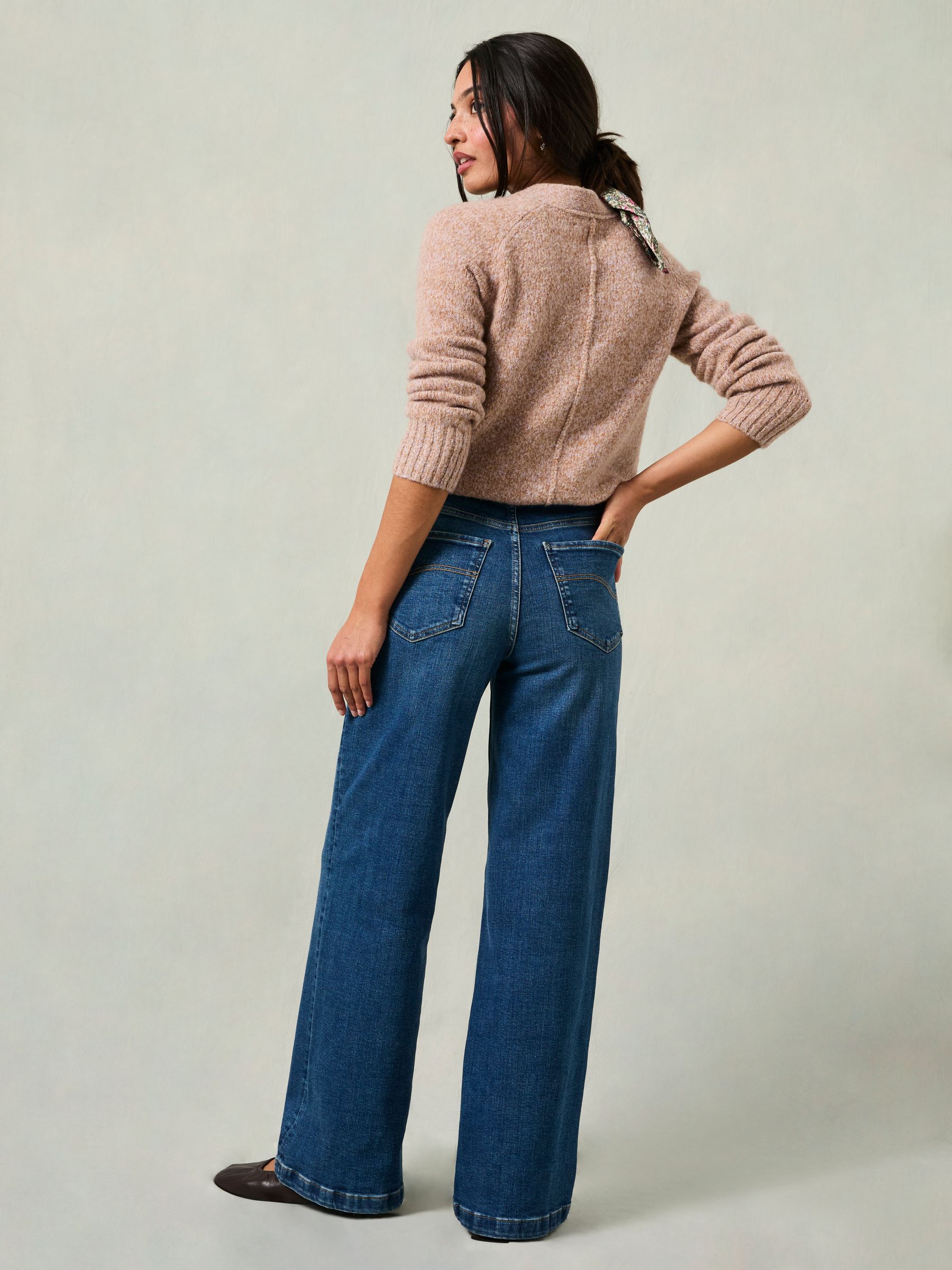 Welling Indigo Blue Petite Wide leg Jeans - Image 2 of 5