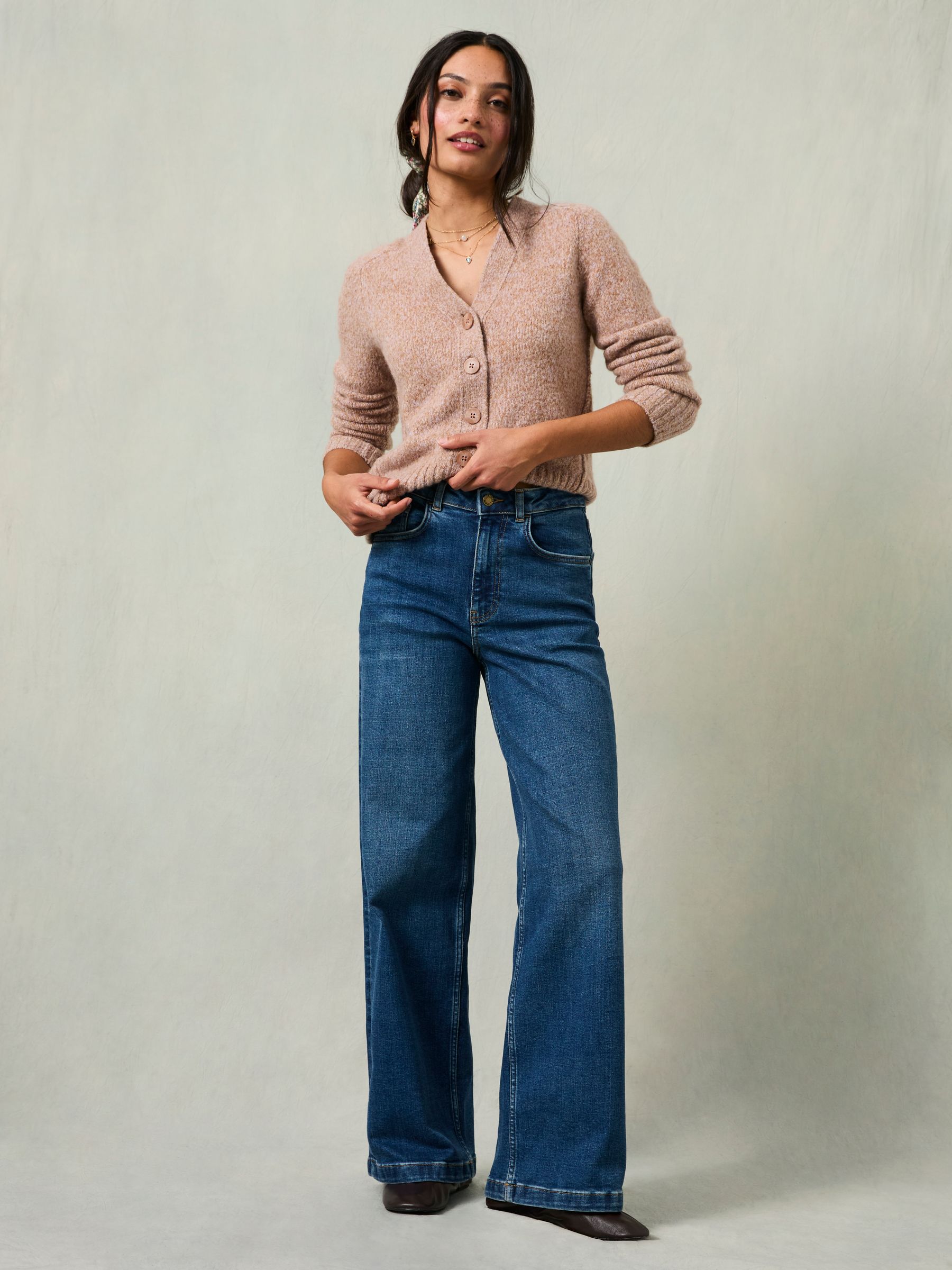 Welling Indigo Blue Petite Wide leg Jeans - Image 4 of 5