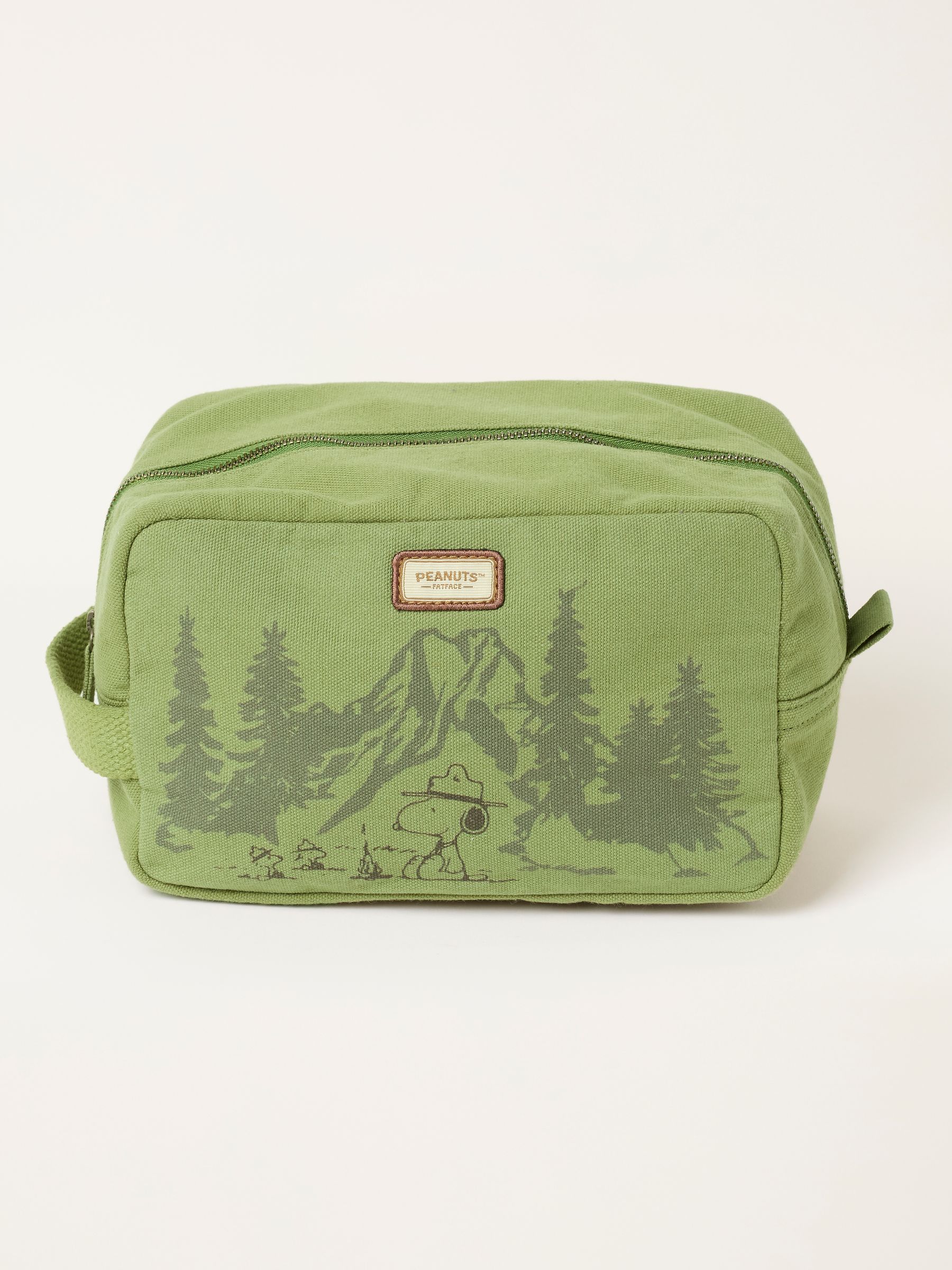 Khaki Green Snoopy Printed Washbag - Image 1 of 3