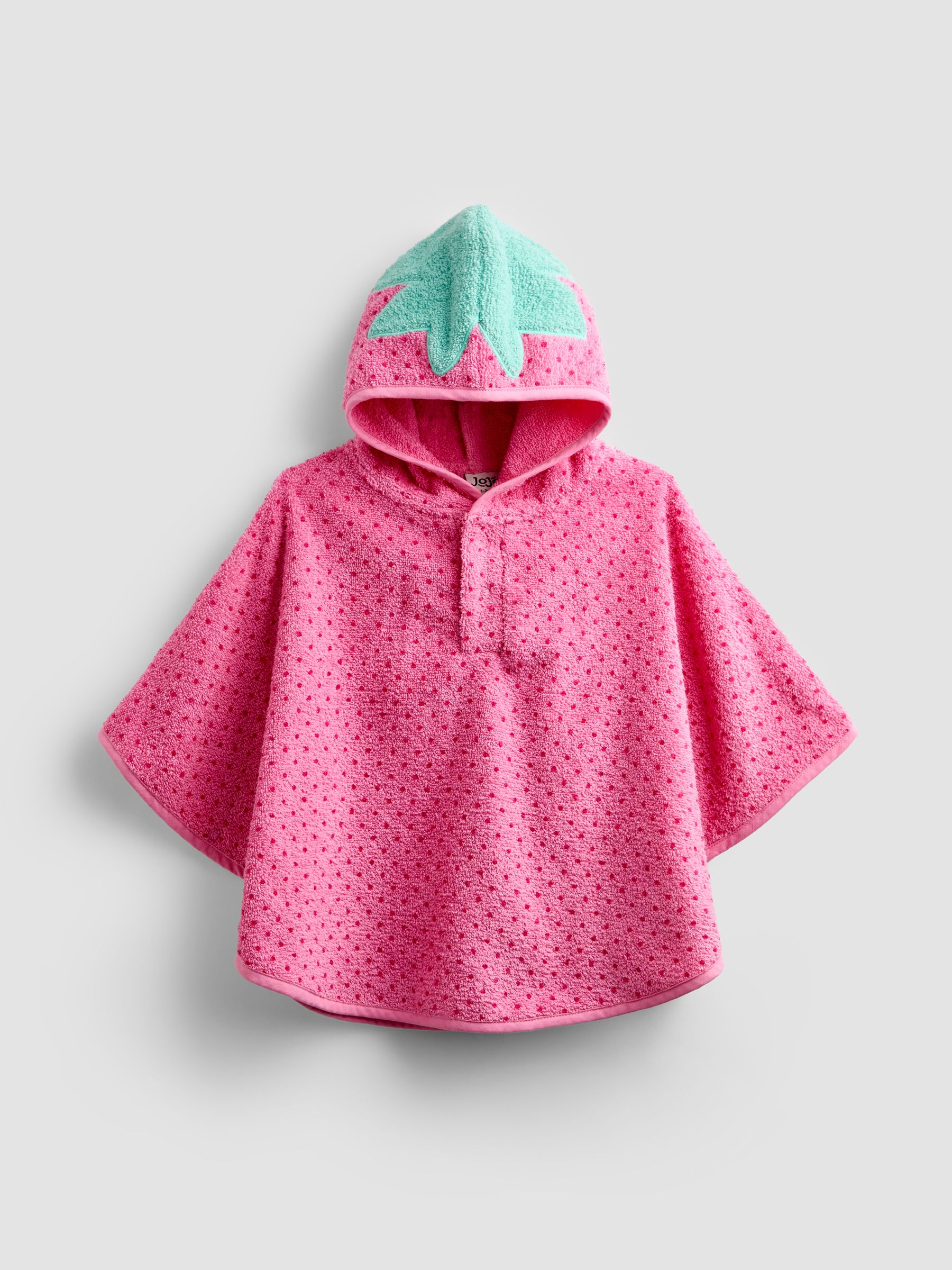 Pink Strawberry Hooded Poncho Towel - Image 1 of 4
