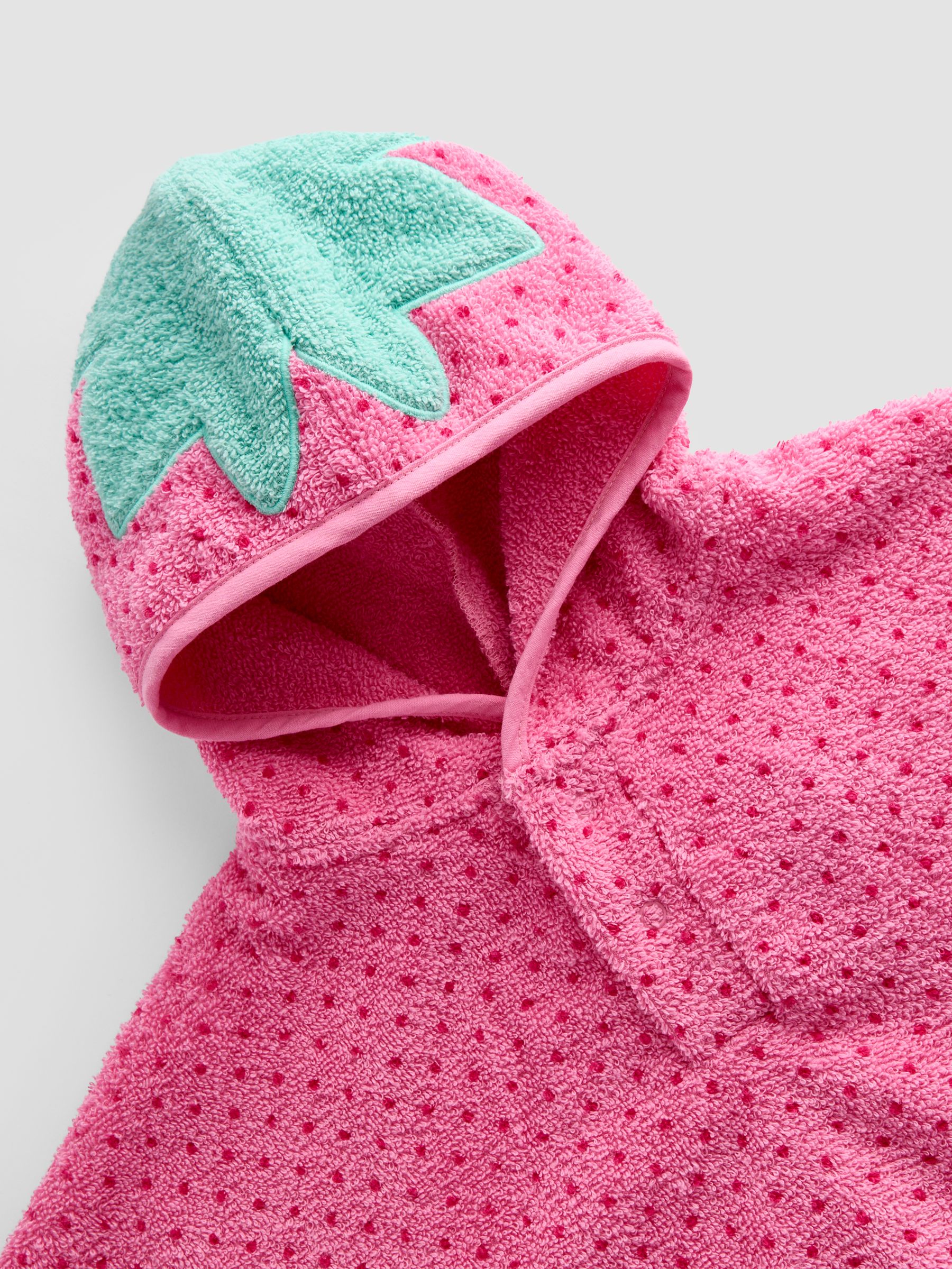 Pink Strawberry Hooded Poncho Towel - Image 3 of 4