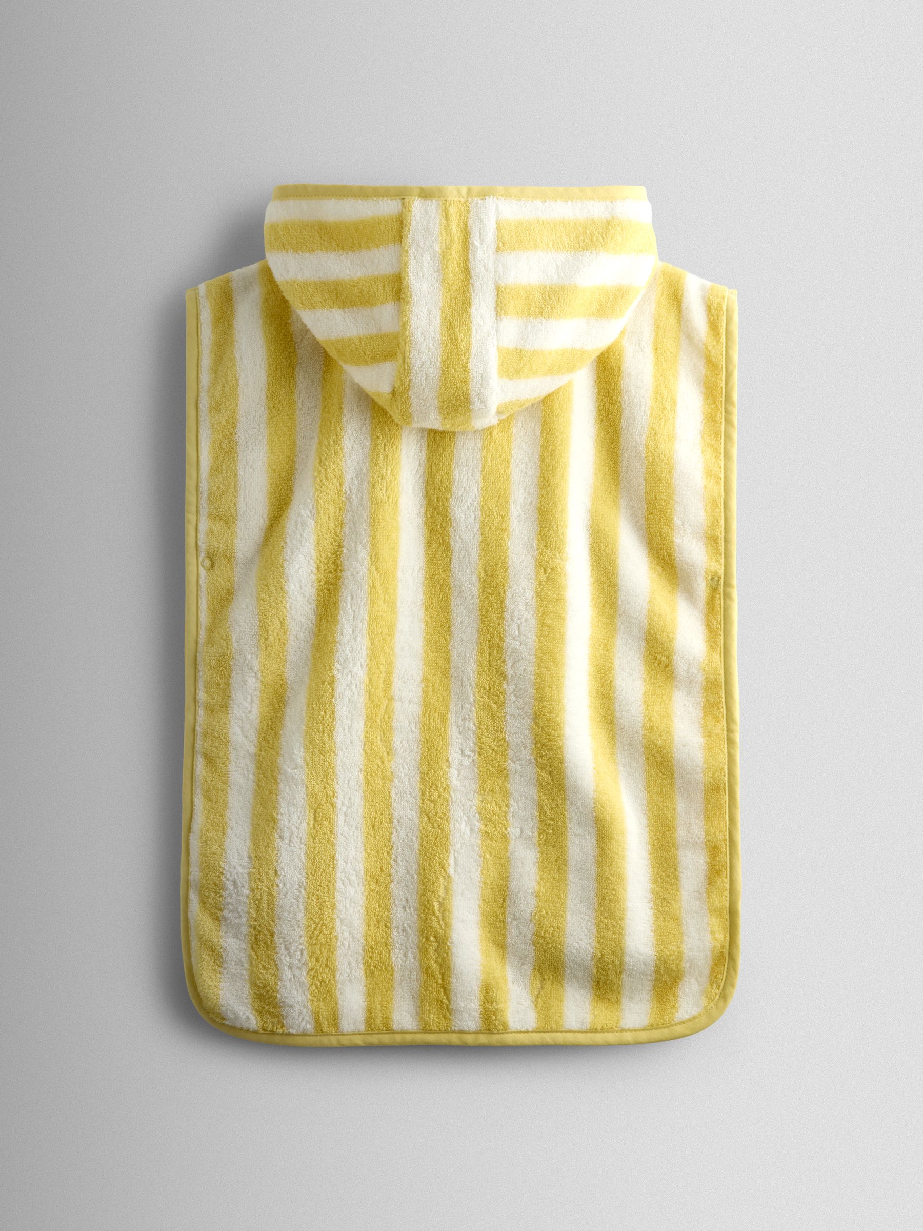 Yellow Stripe Daisy Hooded Poncho Towel - Image 2 of 4
