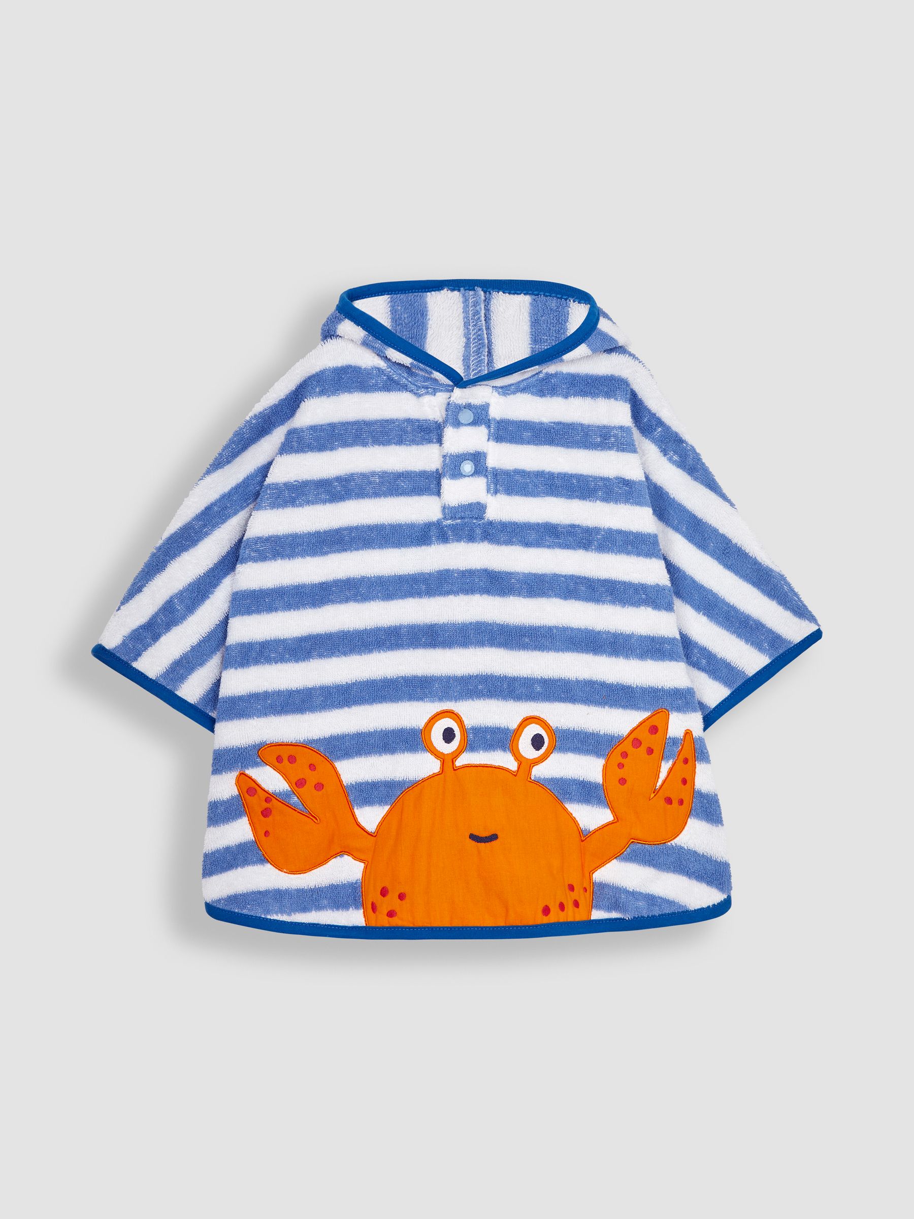 Blue Stripe Crab Hooded Poncho Towel - Image 1 of 3