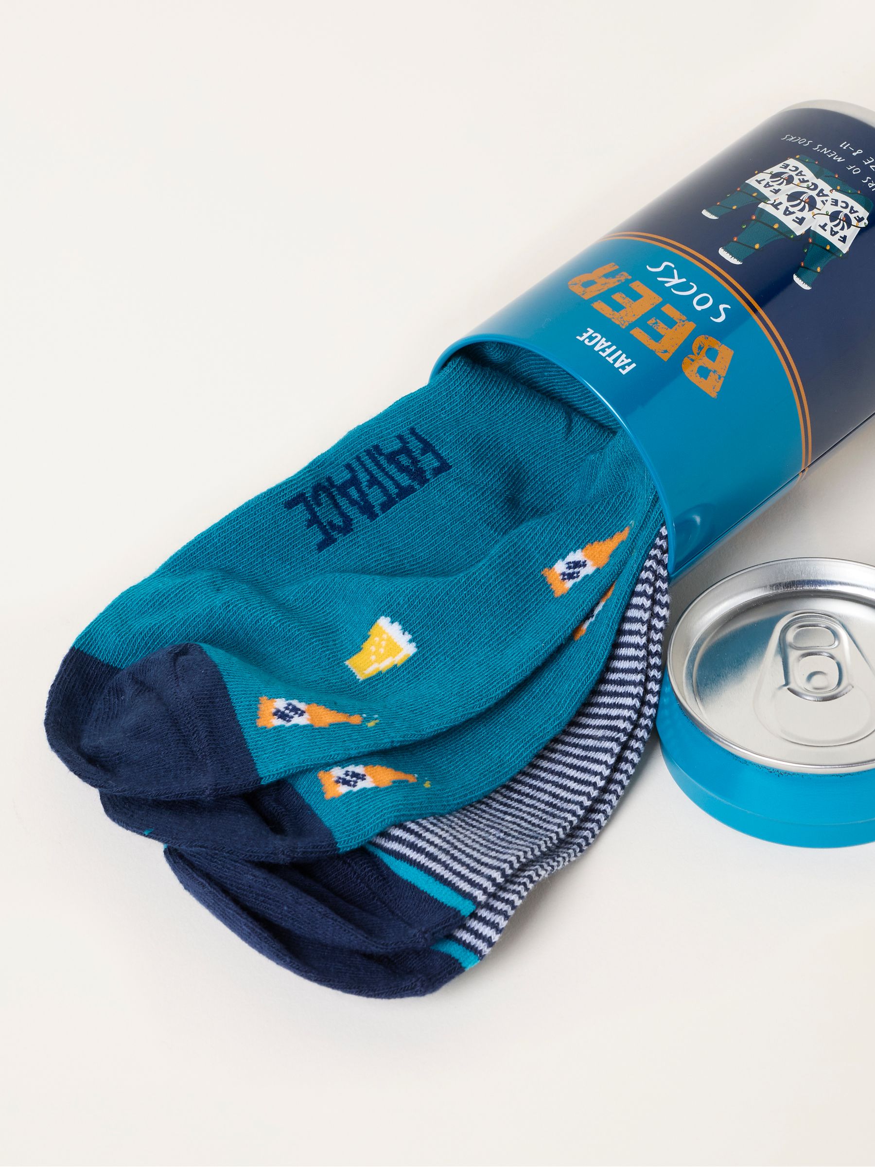 Multi 2 Pack Beer Socks in a Can - Image 2 of 3