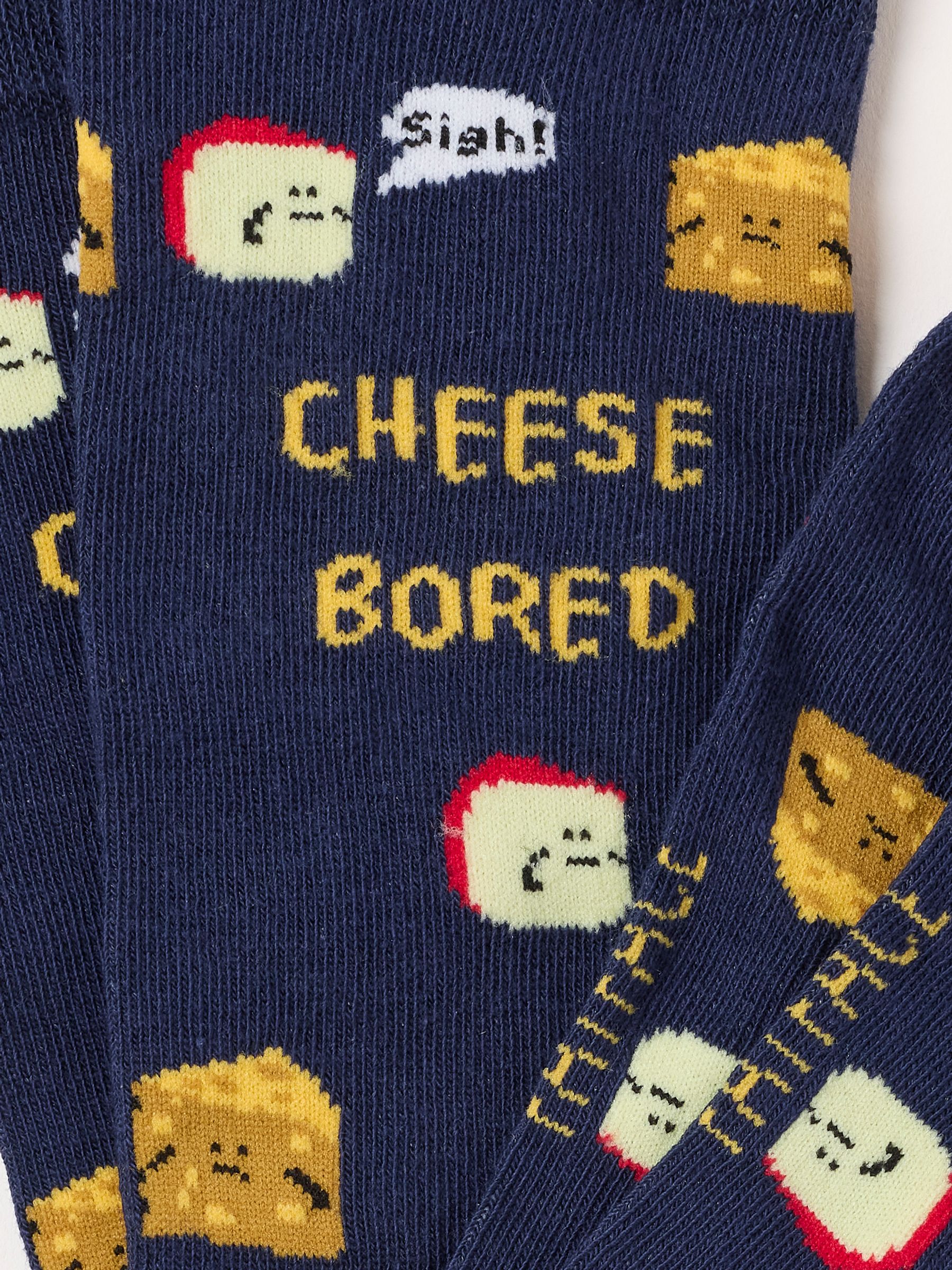 Multi 1 Pack Cheese Bored Socks in a Box - Image 3 of 3 Multi 1 Pack Cheese Bored Socks in a Box - Image 3 of 3
