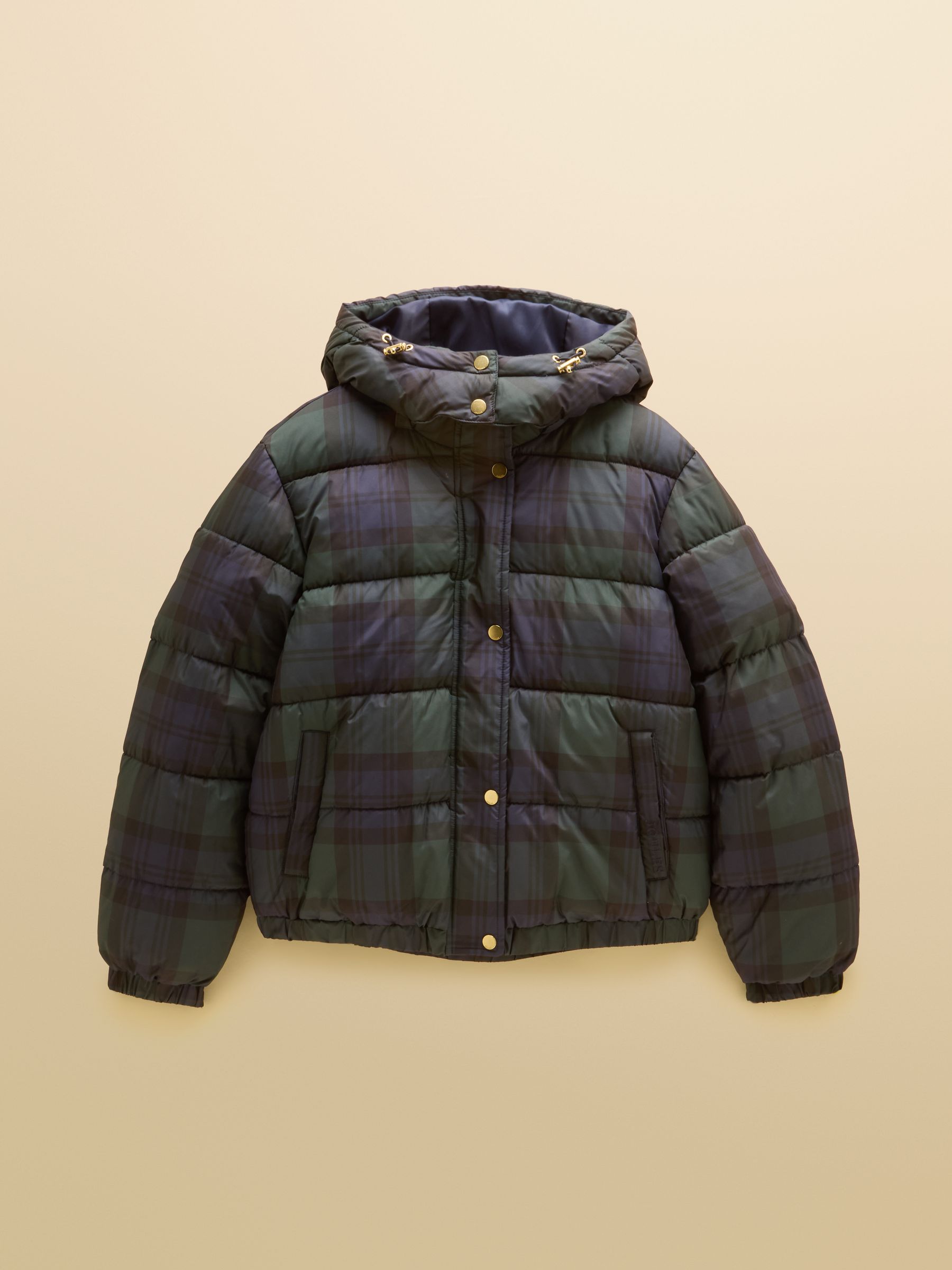 Blue and Green Blackwatch Padded Coat with Detachable Hood - Image 12 of 12